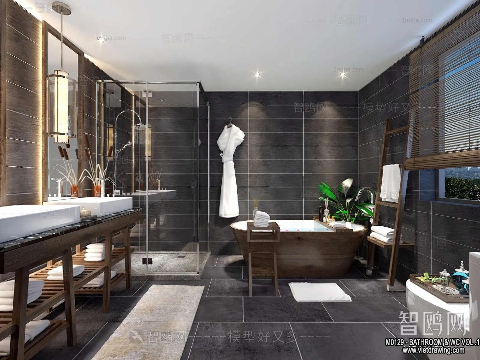 Bathroom - Toilet - WC - RestRoom - 3D Interior Scene - 109