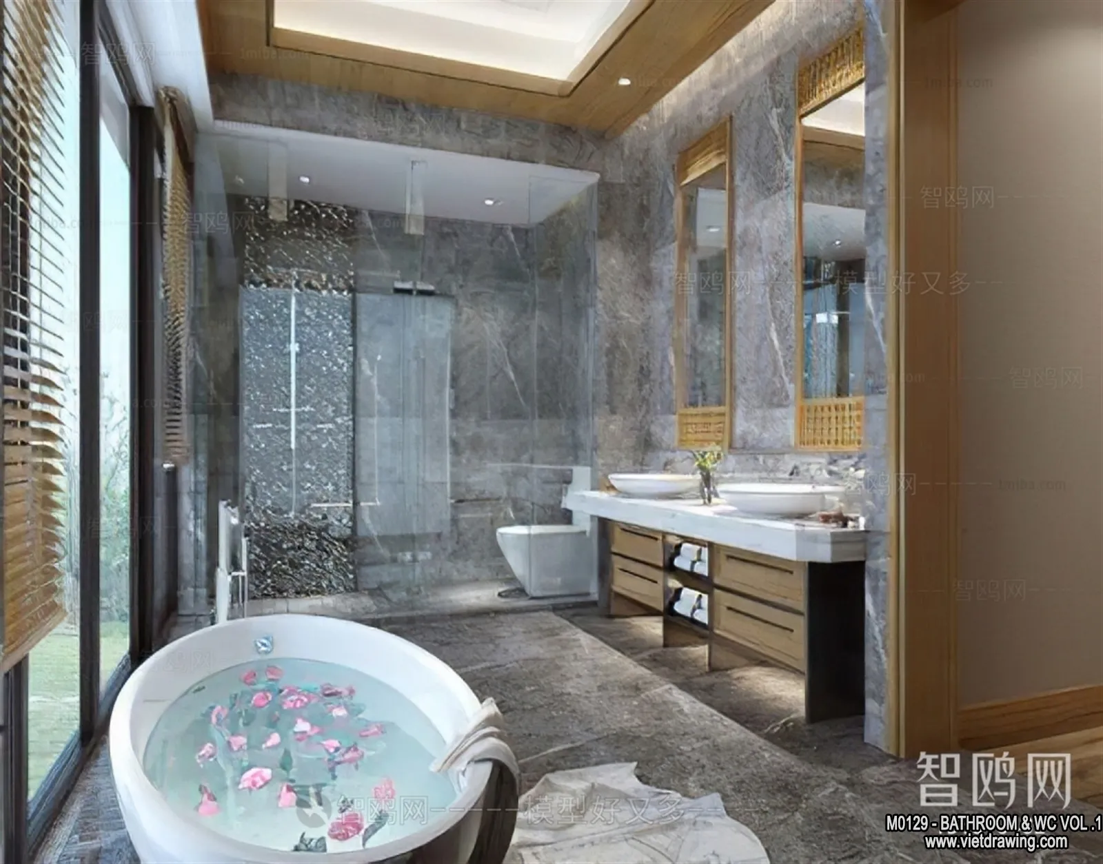 Bathroom - Toilet - WC - RestRoom - 3D Interior Scene - 126
