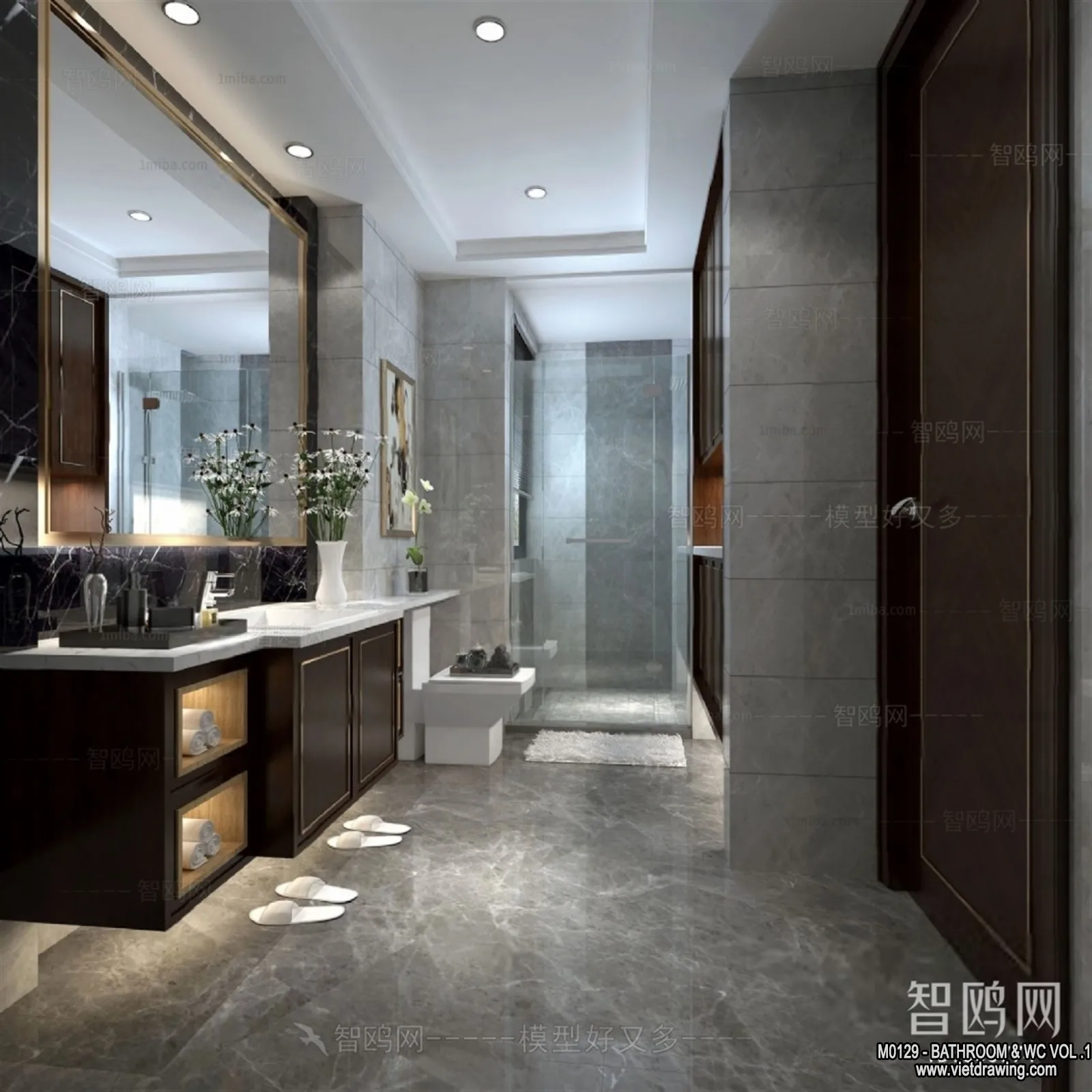 Bathroom - Toilet - WC - RestRoom - 3D Interior Scene - 132