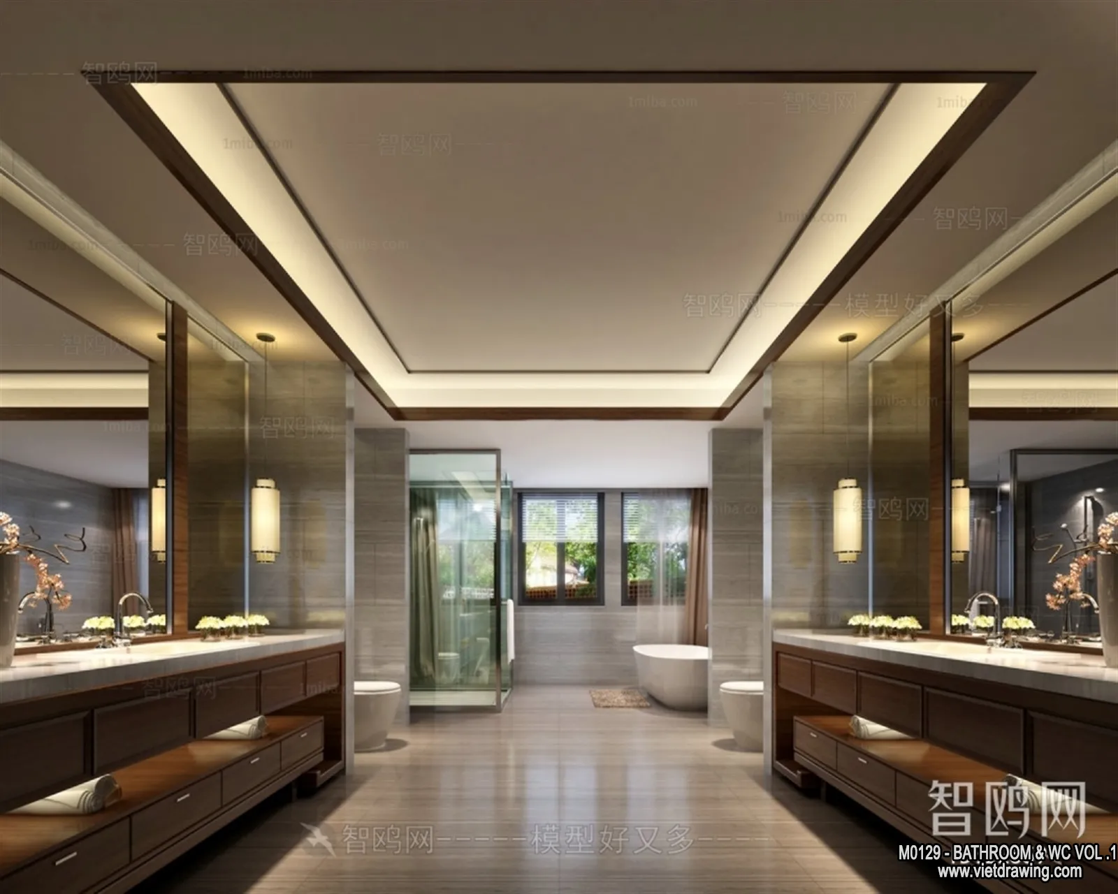 Bathroom - Toilet - WC - RestRoom - 3D Interior Scene - 141