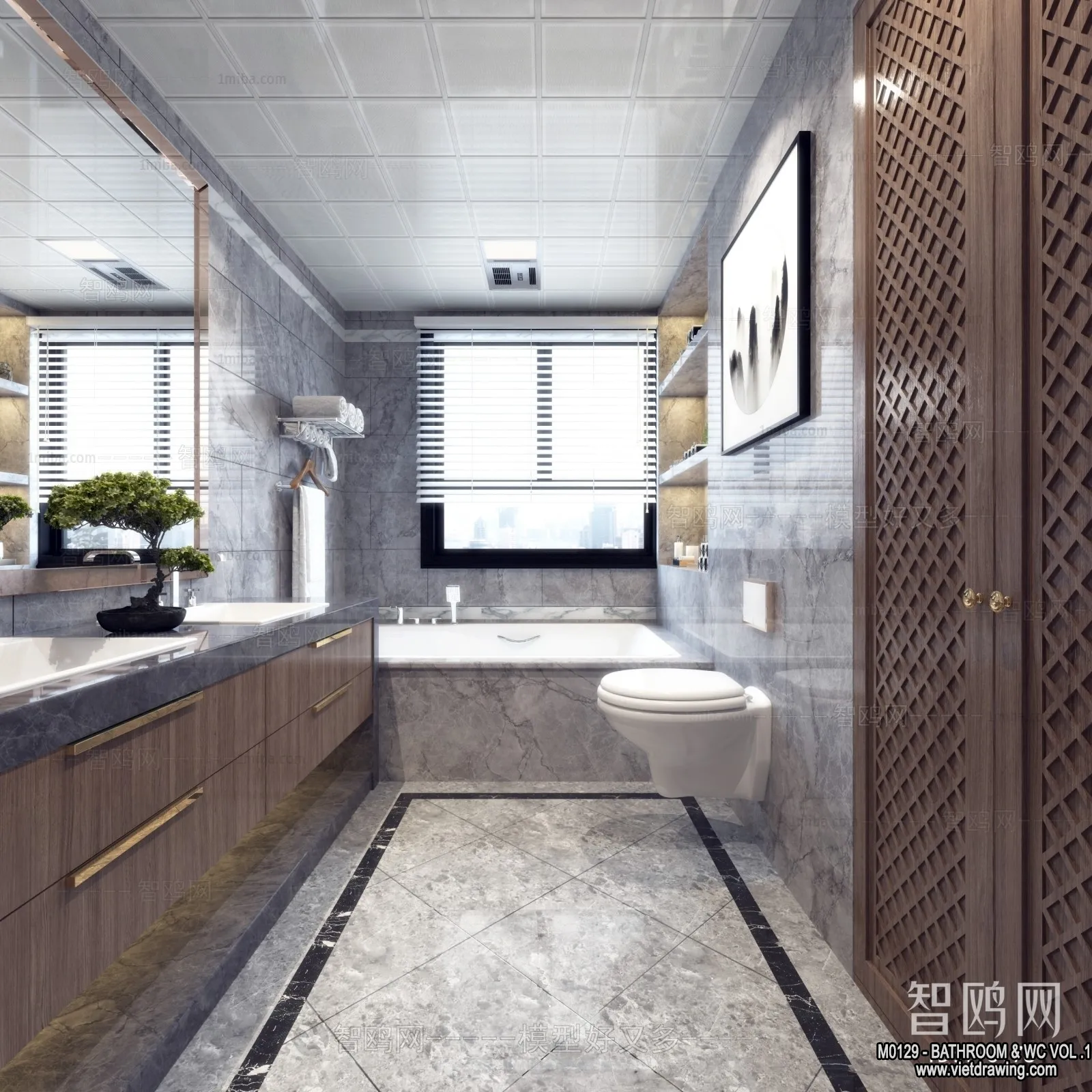 Bathroom - Toilet - WC - RestRoom - 3D Interior Scene - 147