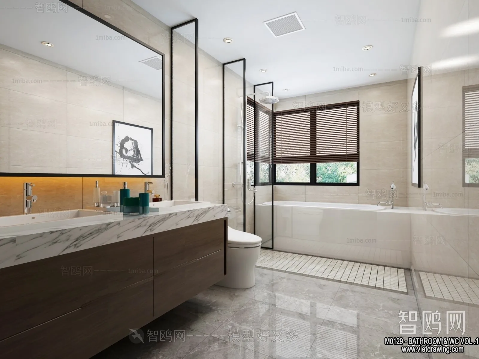 Bathroom - Toilet - WC - RestRoom - 3D Interior Scene - 152
