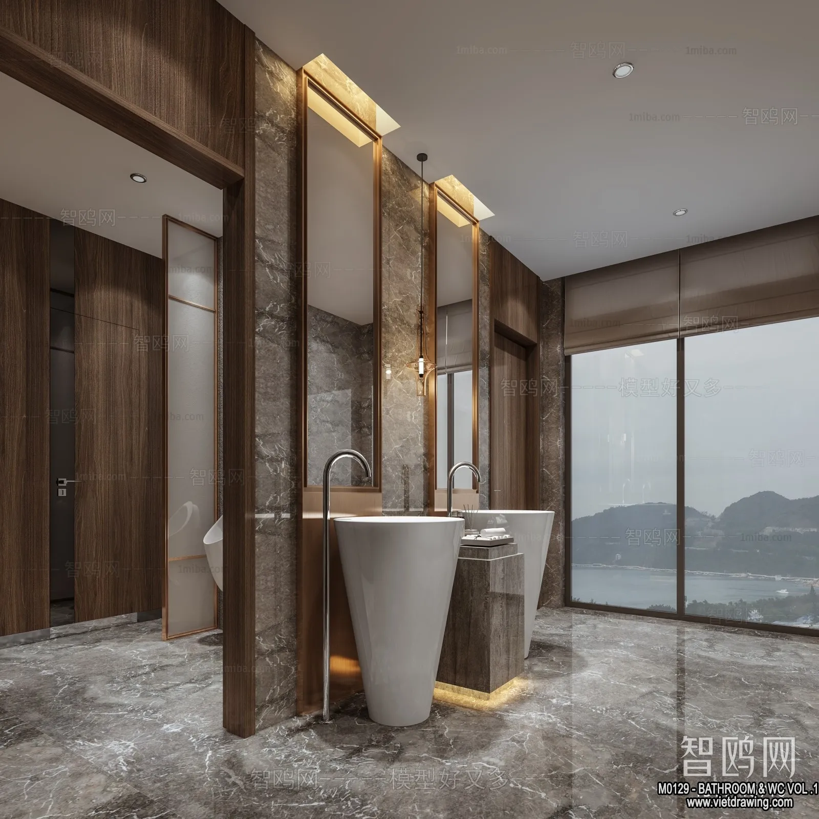 Bathroom - Toilet - WC - RestRoom - 3D Interior Scene - 157