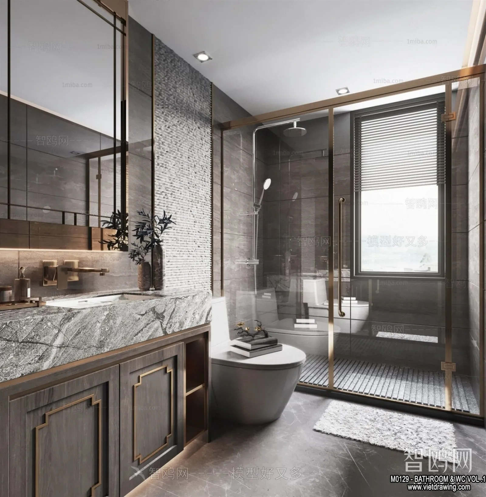 Bathroom - Toilet - WC - RestRoom - 3D Interior Scene - 158