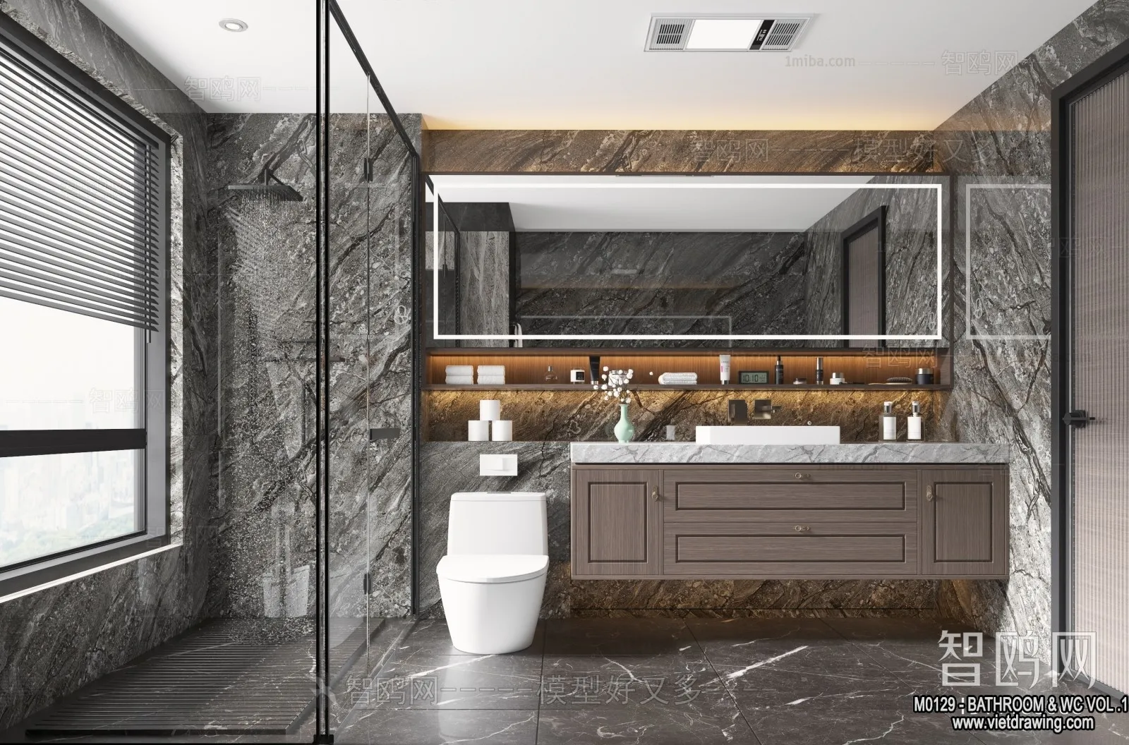 Bathroom - Toilet - WC - RestRoom - 3D Interior Scene - 163