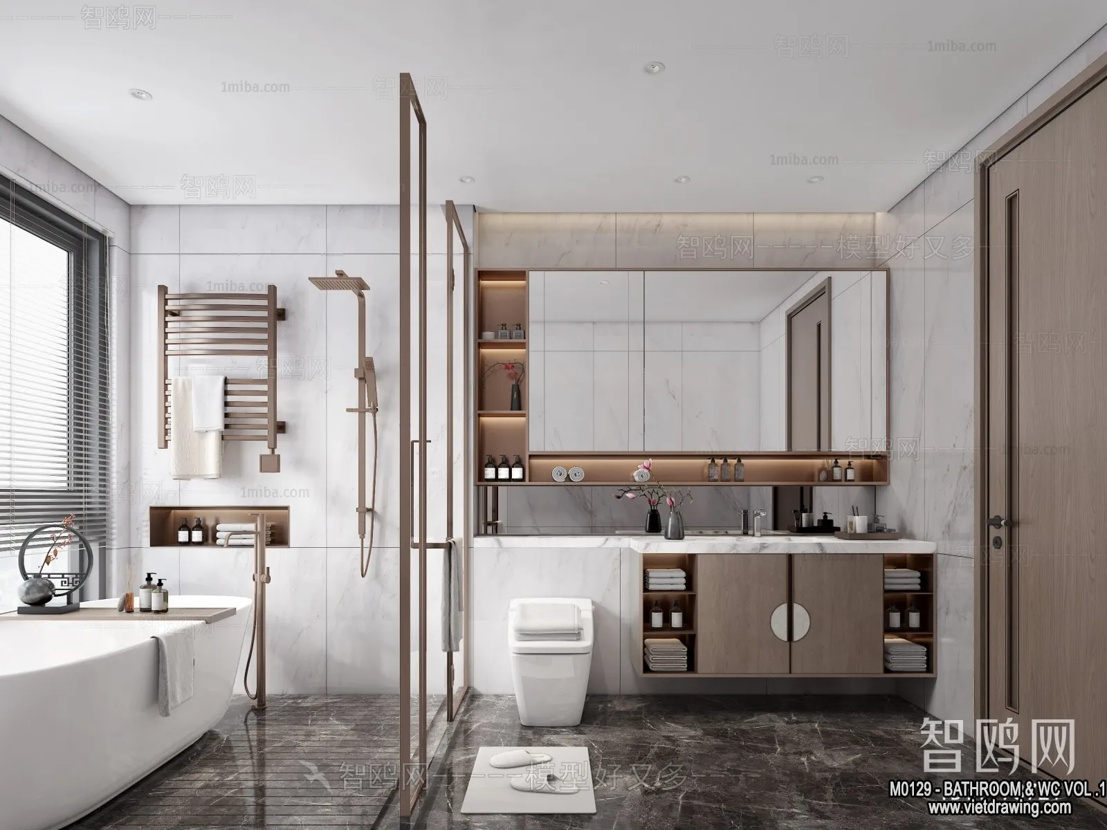 Bathroom - Toilet - WC - RestRoom - 3D Interior Scene - 167