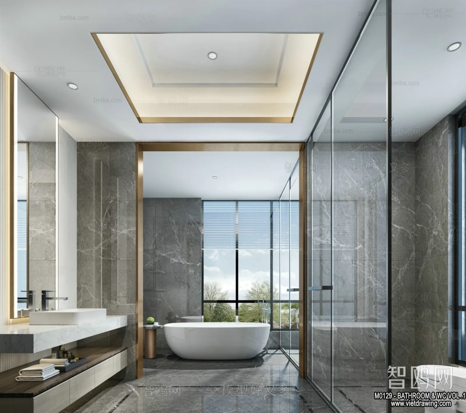 Bathroom - Toilet - WC - RestRoom - 3D Interior Scene - 168