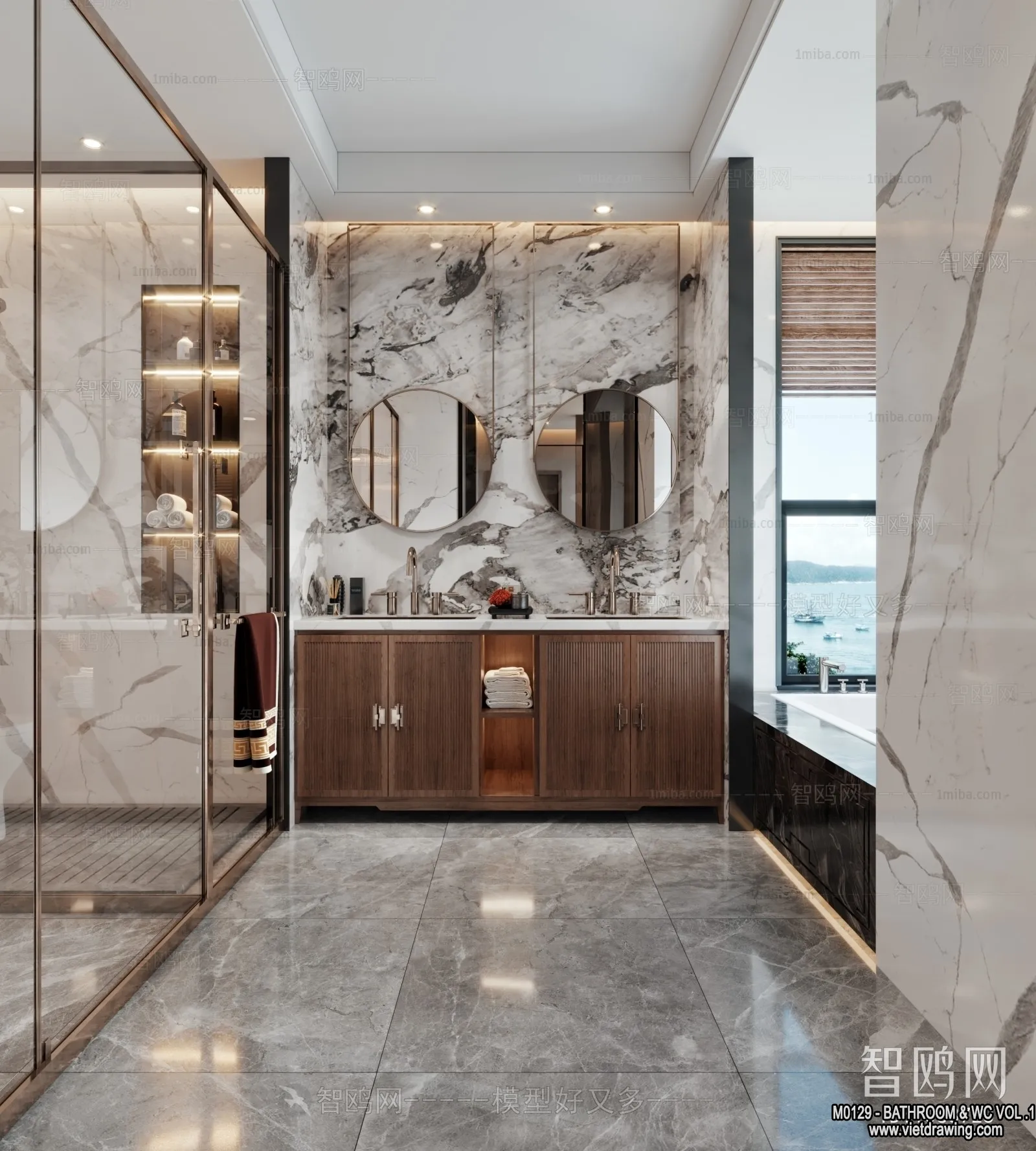 Bathroom - Toilet - WC - RestRoom - 3D Interior Scene - 169