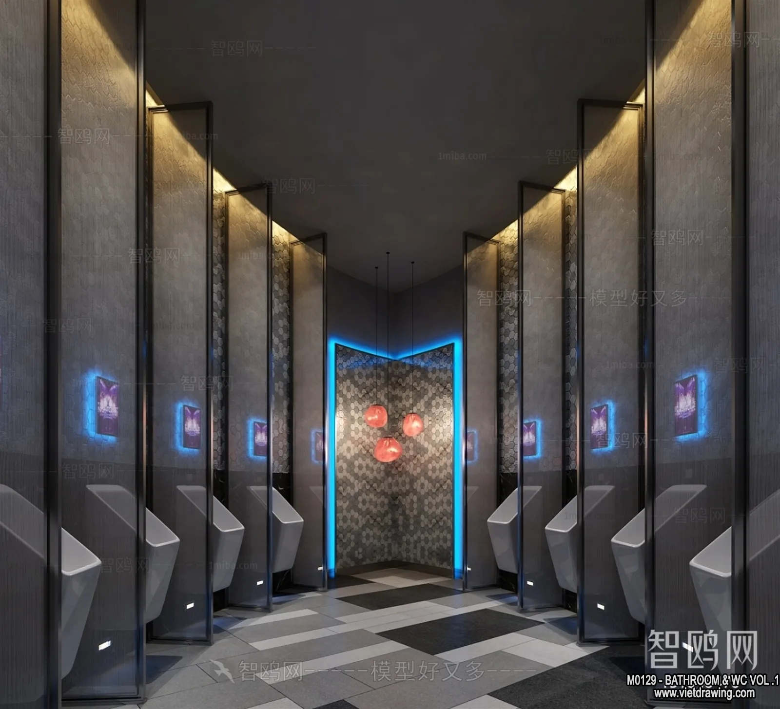 Bathroom - Toilet - WC - RestRoom - 3D Interior Scene - 171