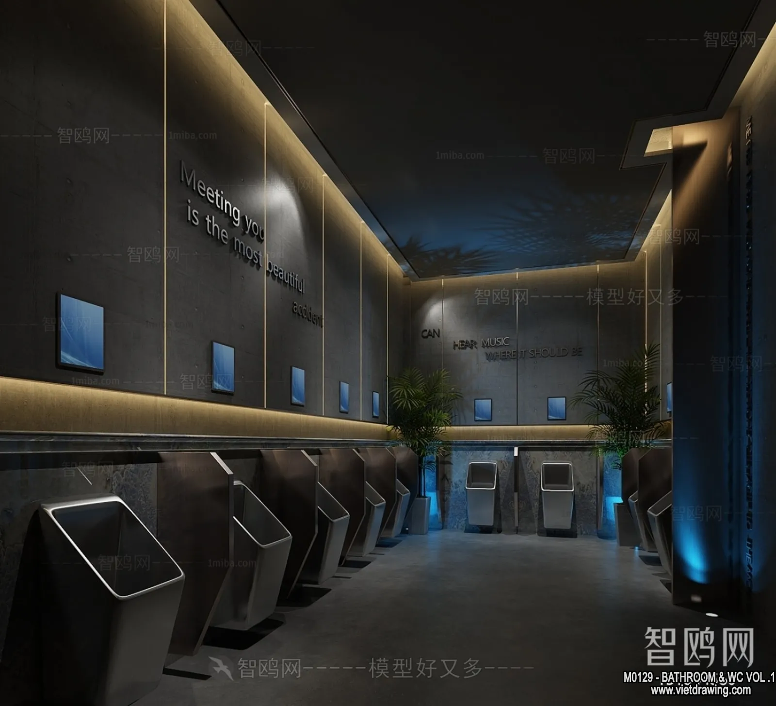 Bathroom - Toilet - WC - RestRoom - 3D Interior Scene - 173