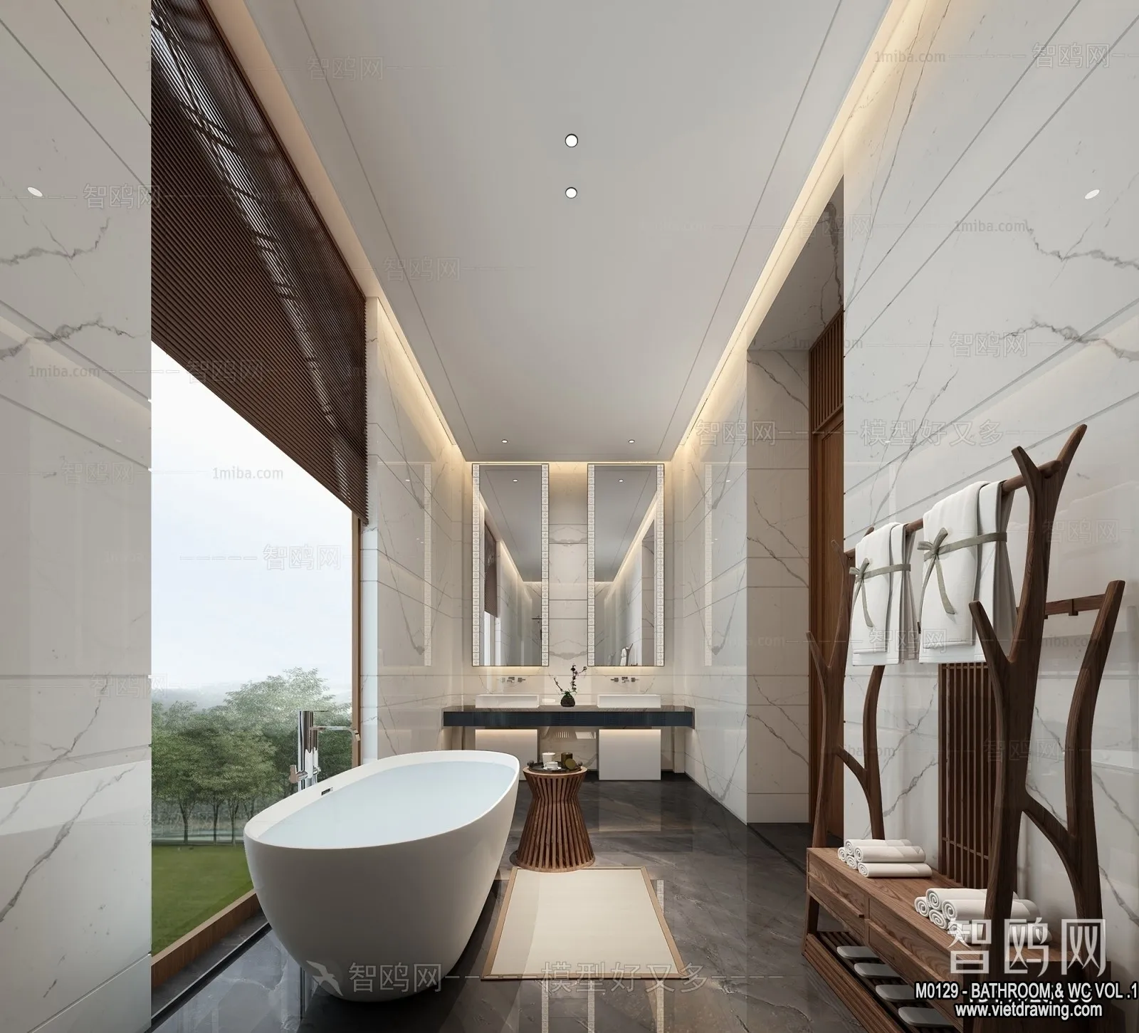 Bathroom - Toilet - WC - RestRoom - 3D Interior Scene - 175