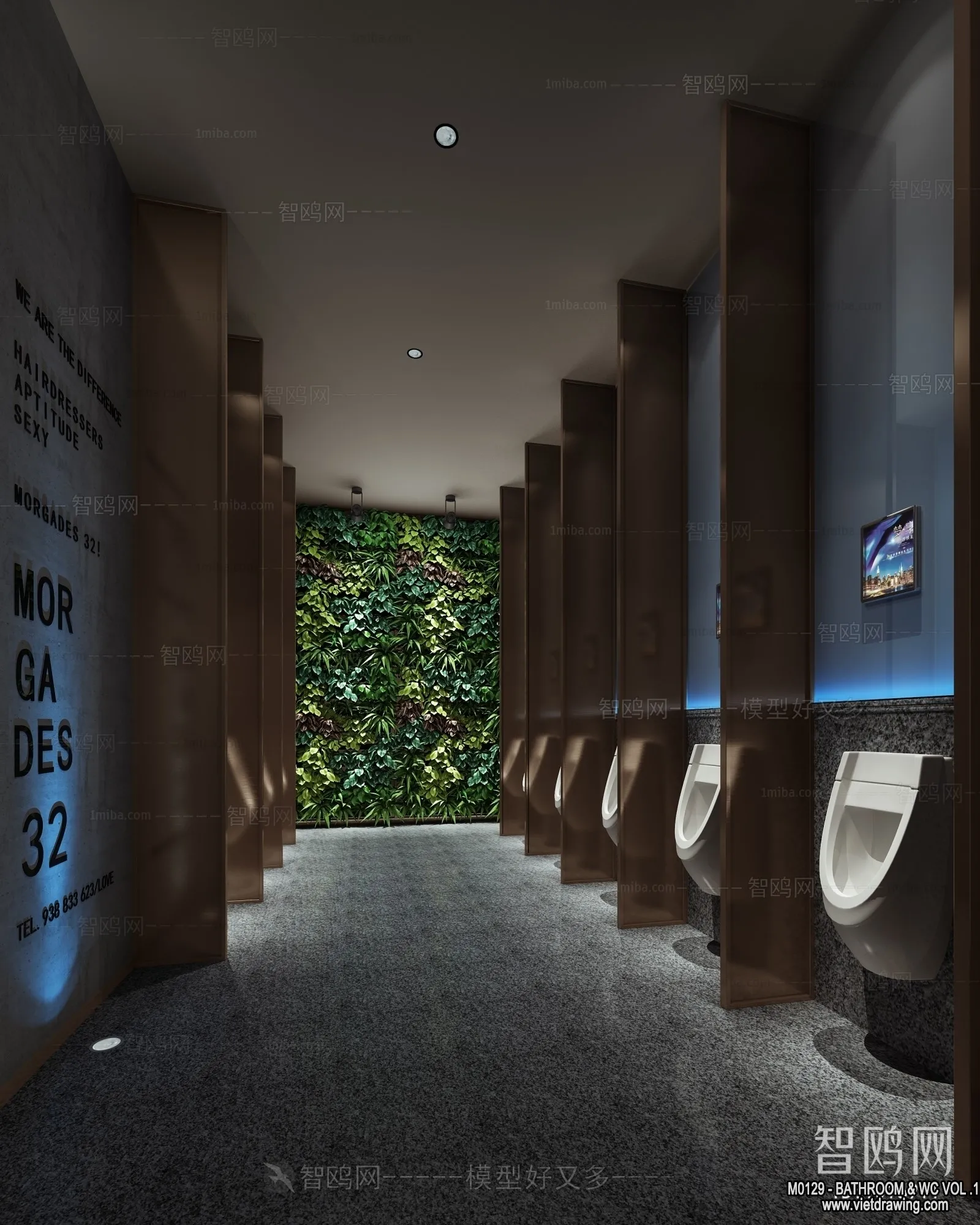 Bathroom - Toilet - WC - RestRoom - 3D Interior Scene - 178