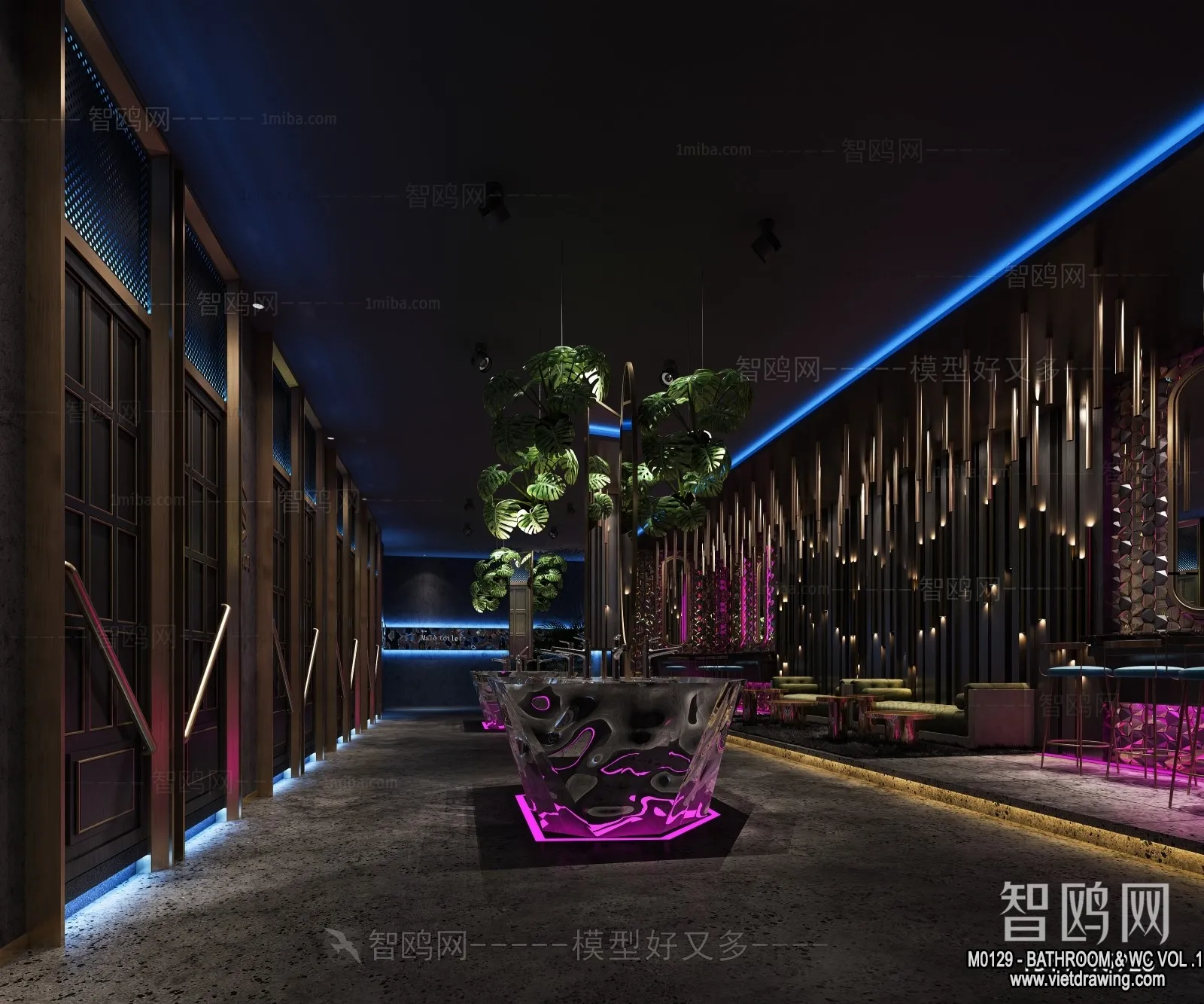 Bathroom - Toilet - WC - RestRoom - 3D Interior Scene - 179