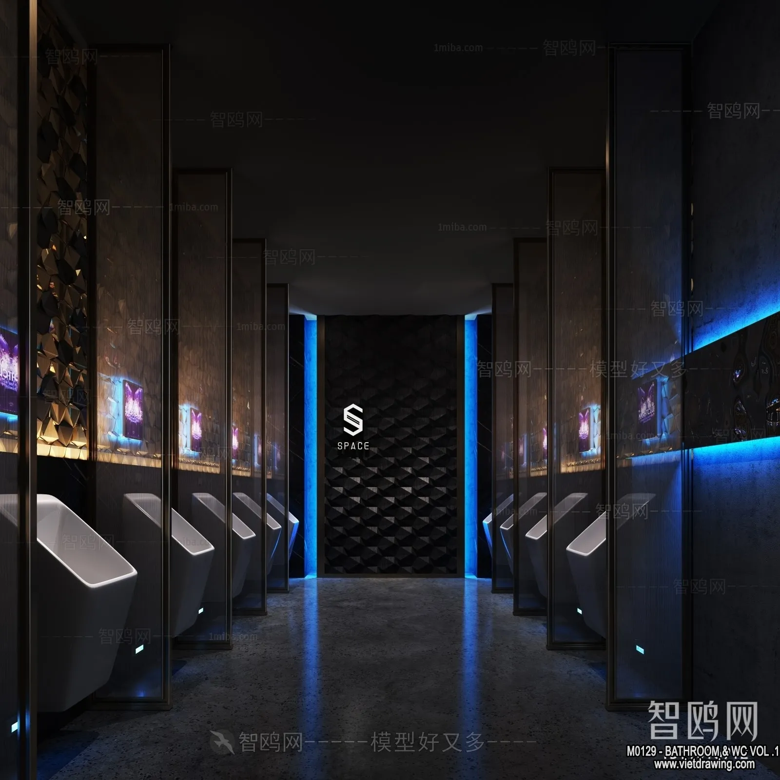 Bathroom - Toilet - WC - RestRoom - 3D Interior Scene - 180