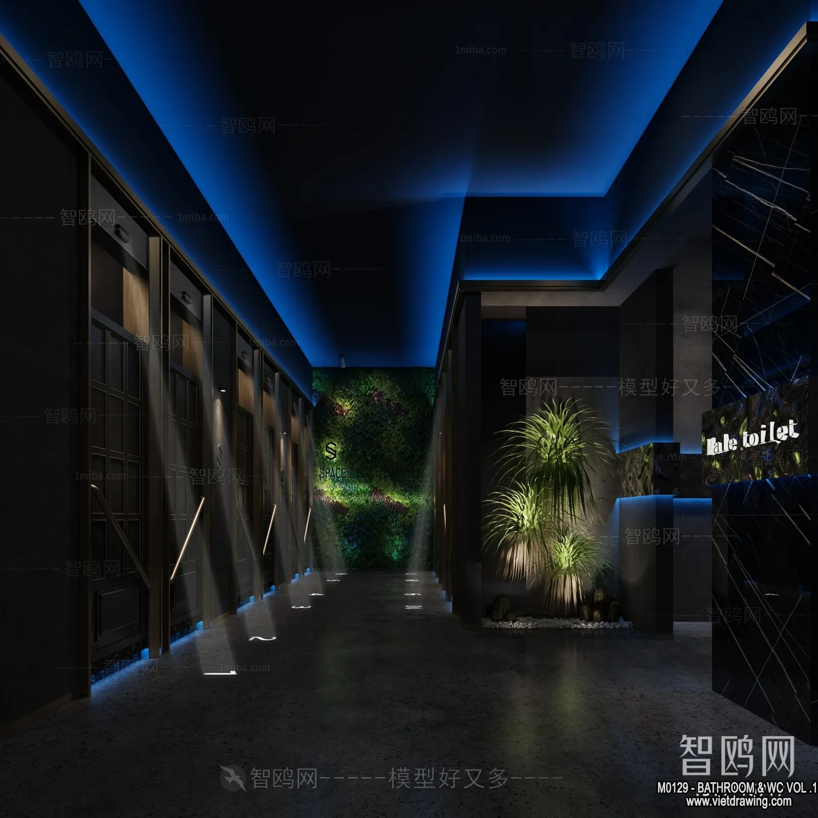 Bathroom - Toilet - WC - RestRoom - 3D Interior Scene - 181