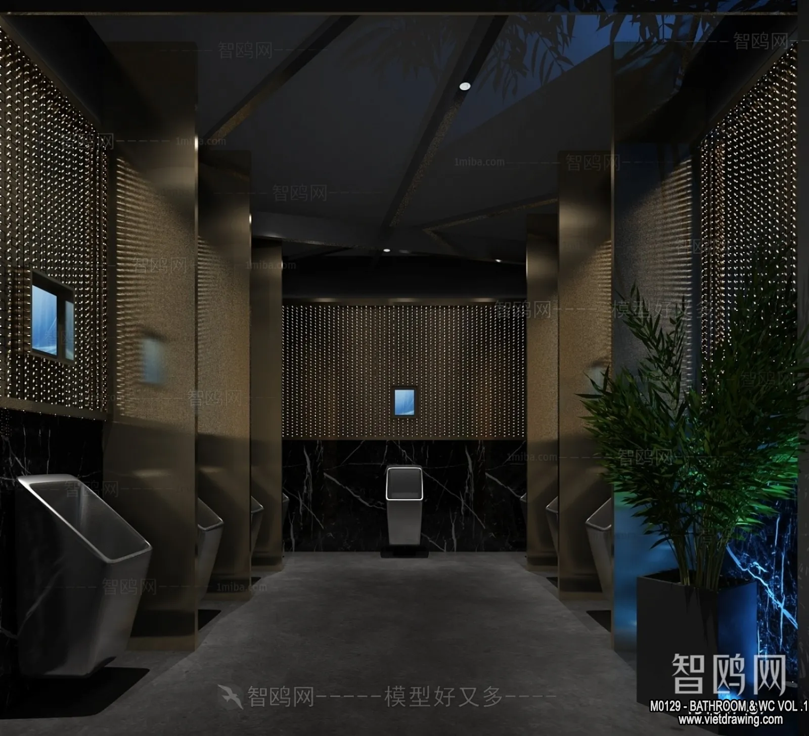 Bathroom - Toilet - WC - RestRoom - 3D Interior Scene - 183