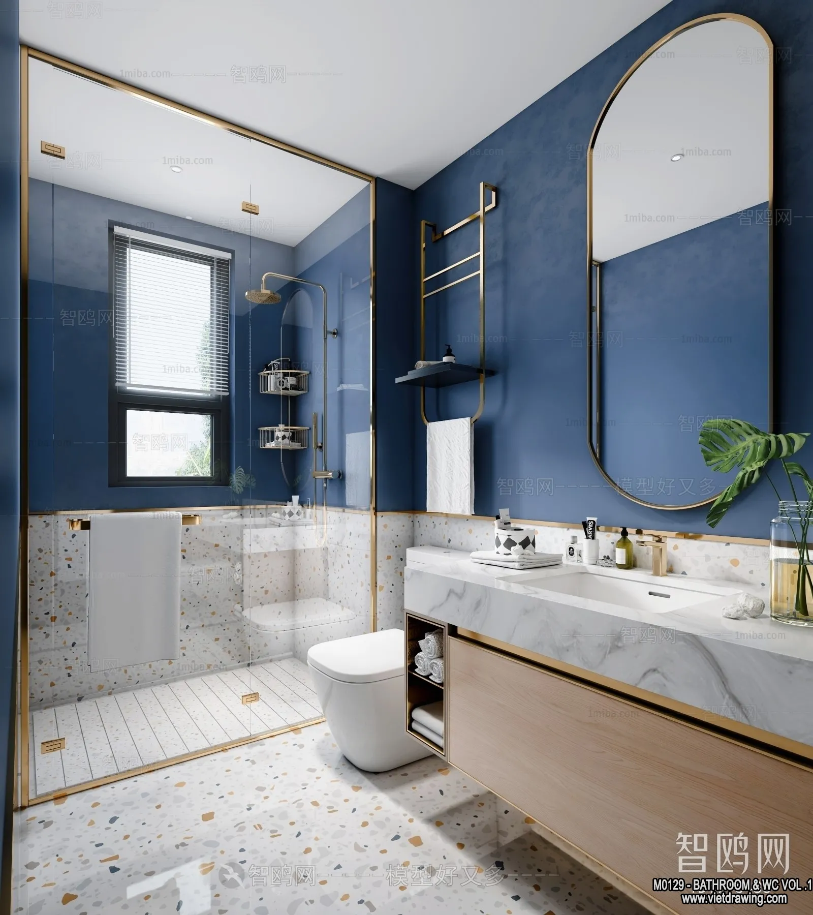 Bathroom - Toilet - WC - RestRoom - 3D Interior Scene - 193