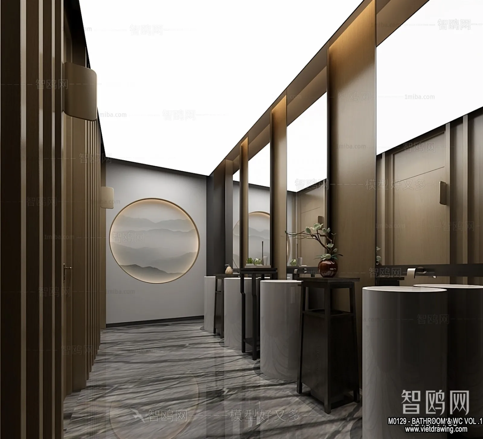 Bathroom - Toilet - WC - RestRoom - 3D Interior Scene - 197
