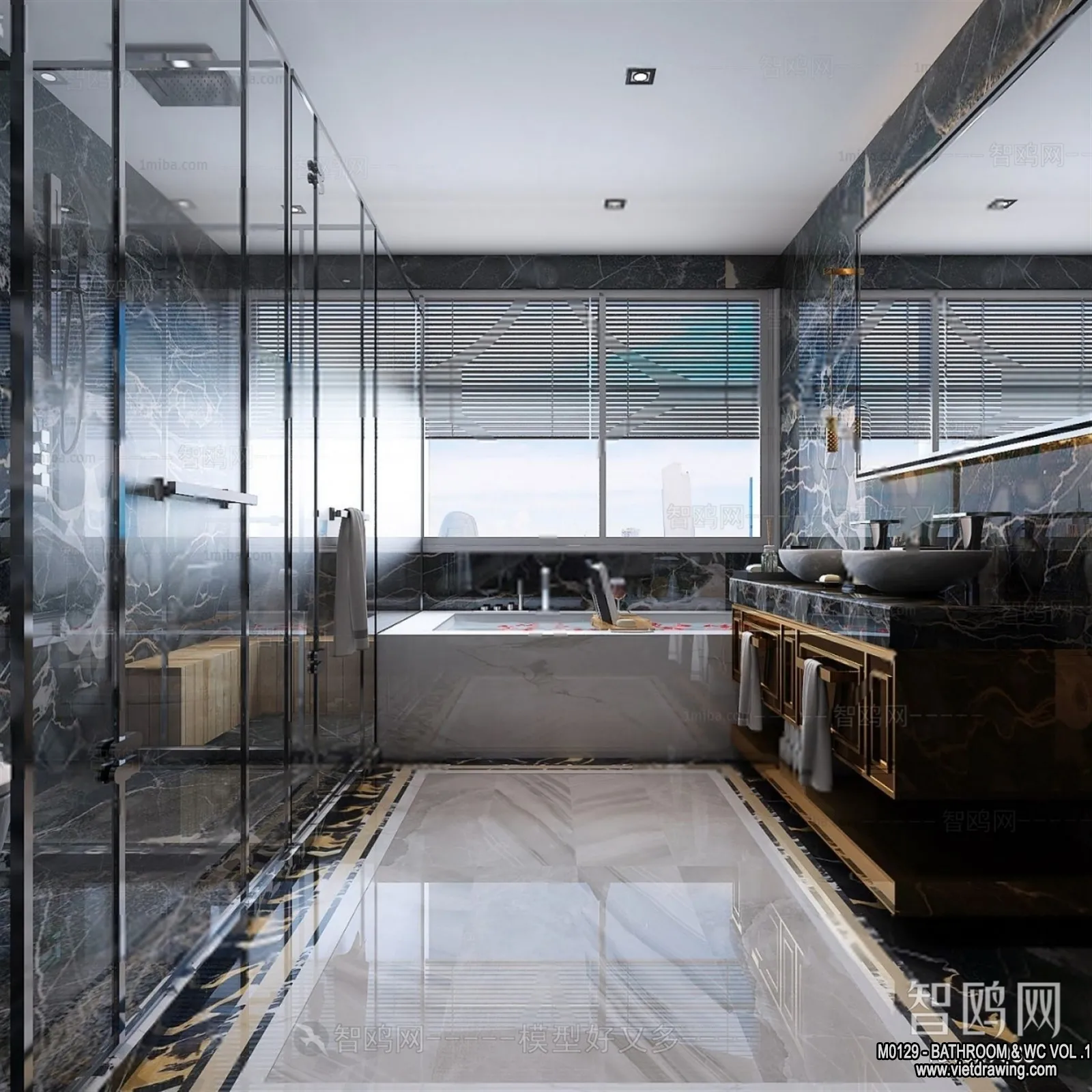 Bathroom - Toilet - WC - RestRoom - 3D Interior Scene - 198