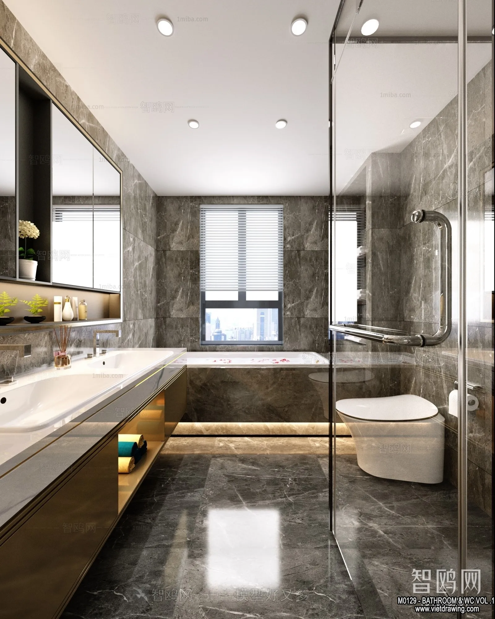 Bathroom - Toilet - WC - RestRoom - 3D Interior Scene - 199