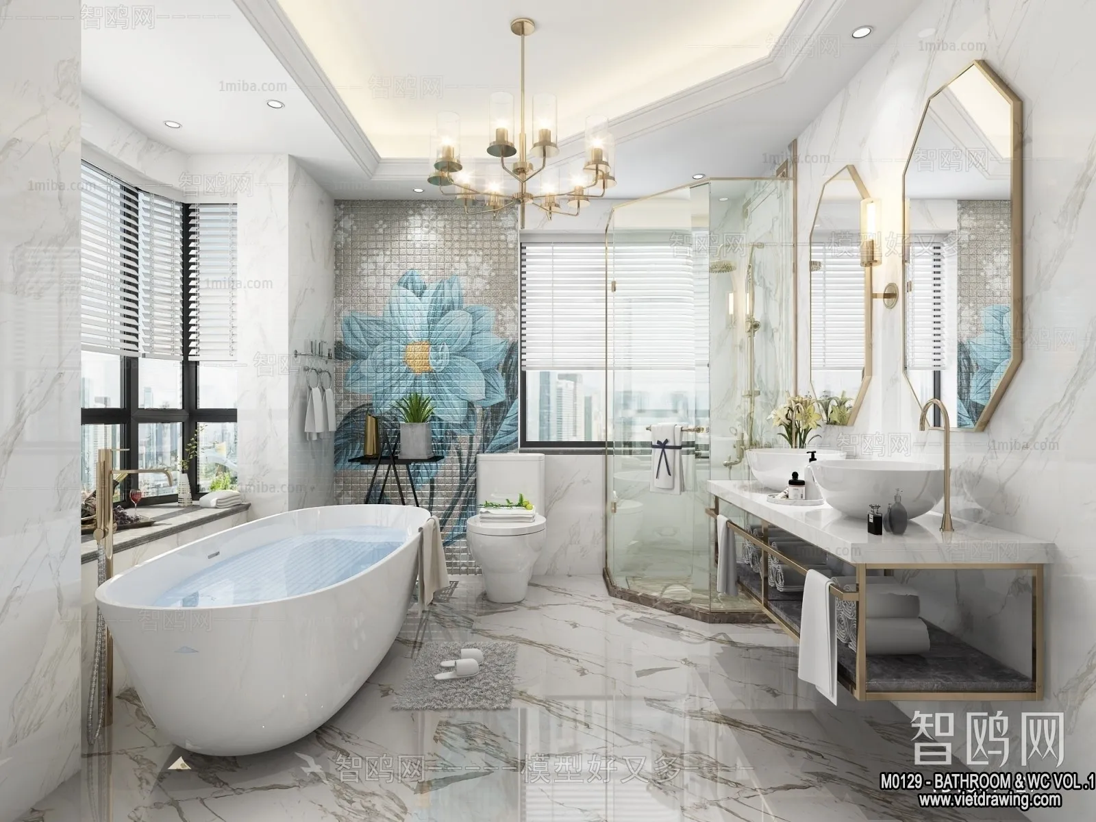 Bathroom - Toilet - WC - RestRoom - 3D Interior Scene - 205