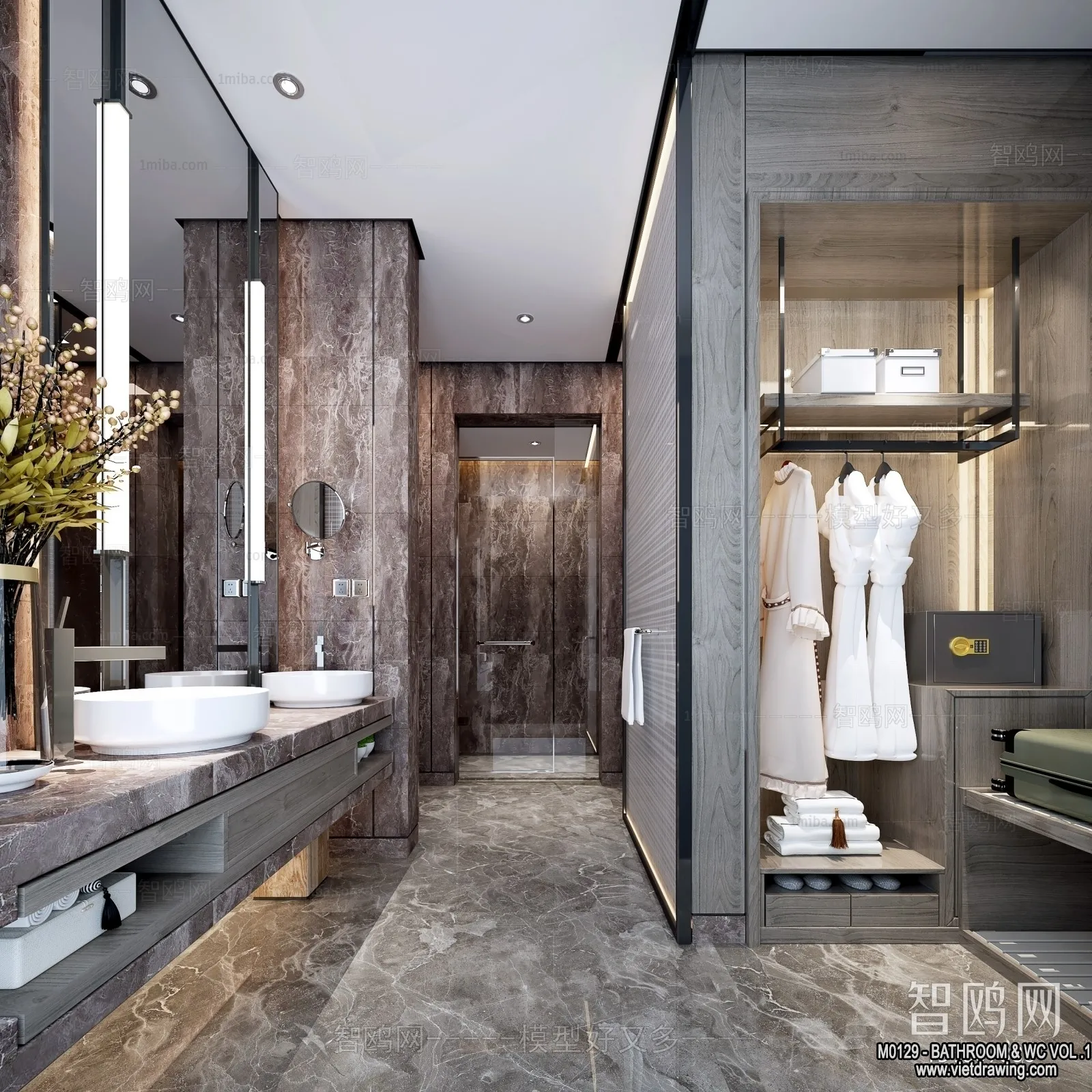 Bathroom - Toilet - WC - RestRoom - 3D Interior Scene - 207