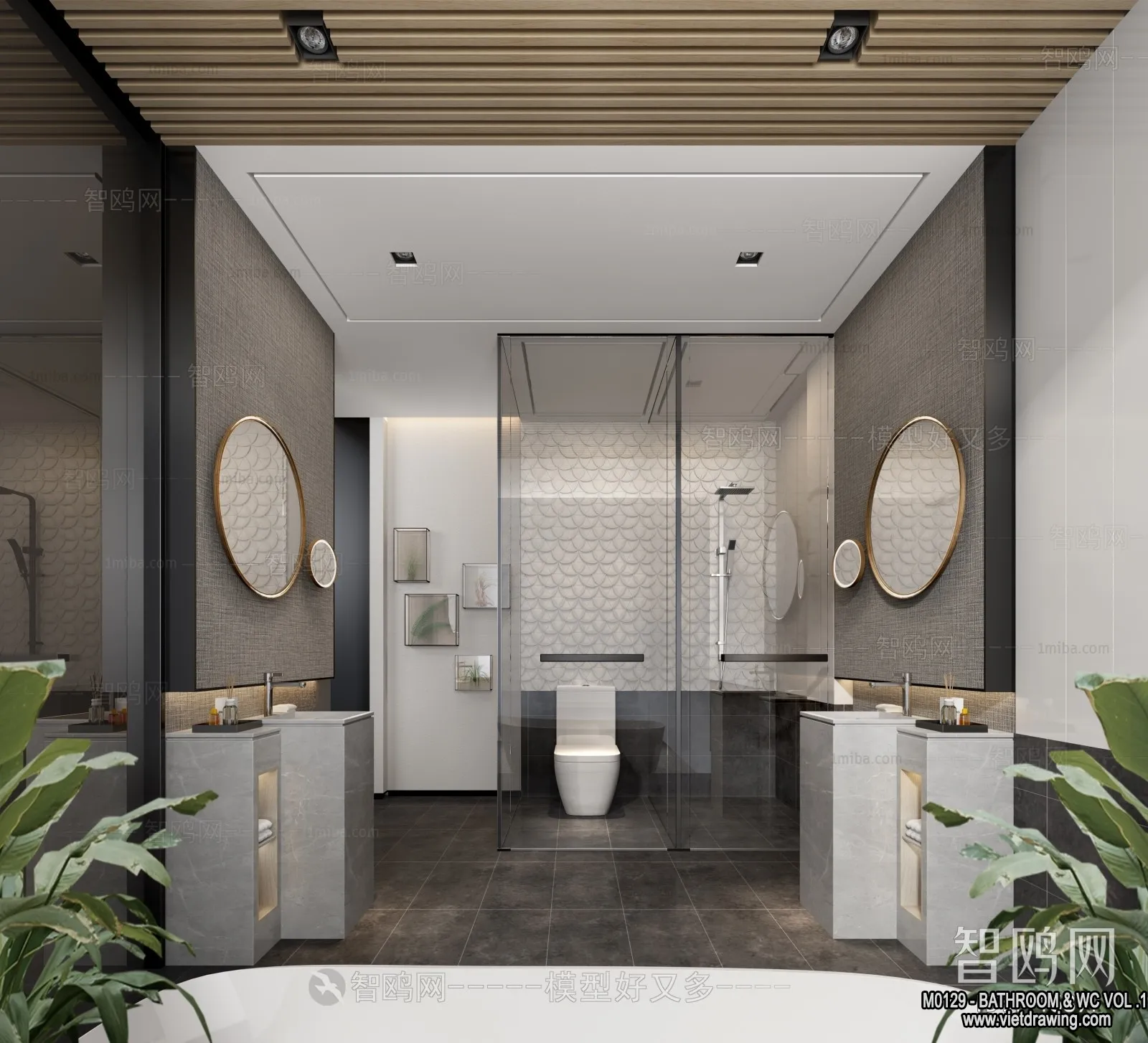 Bathroom - Toilet - WC - RestRoom - 3D Interior Scene - 208