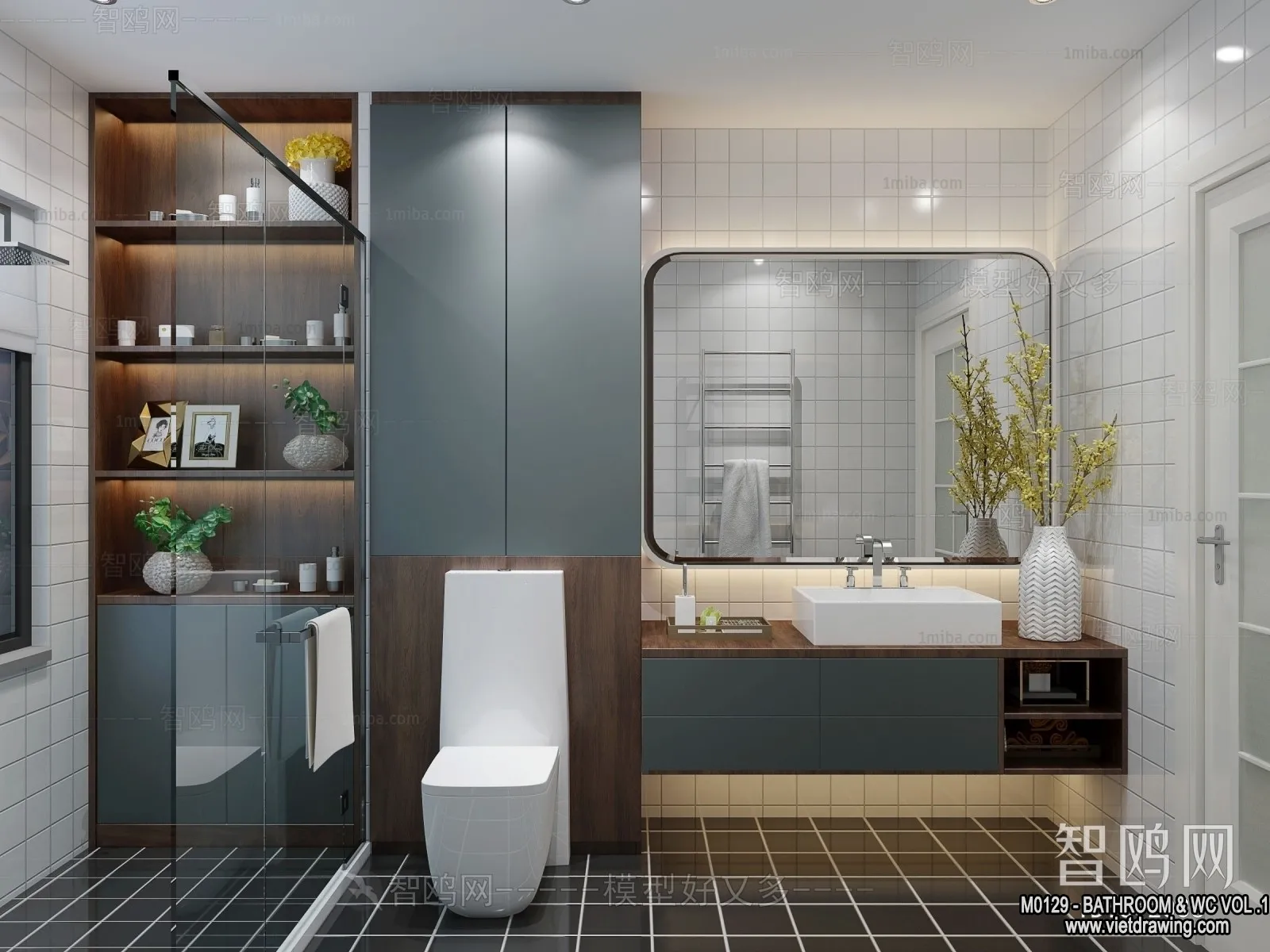 Bathroom - Toilet - WC - RestRoom - 3D Interior Scene - 213