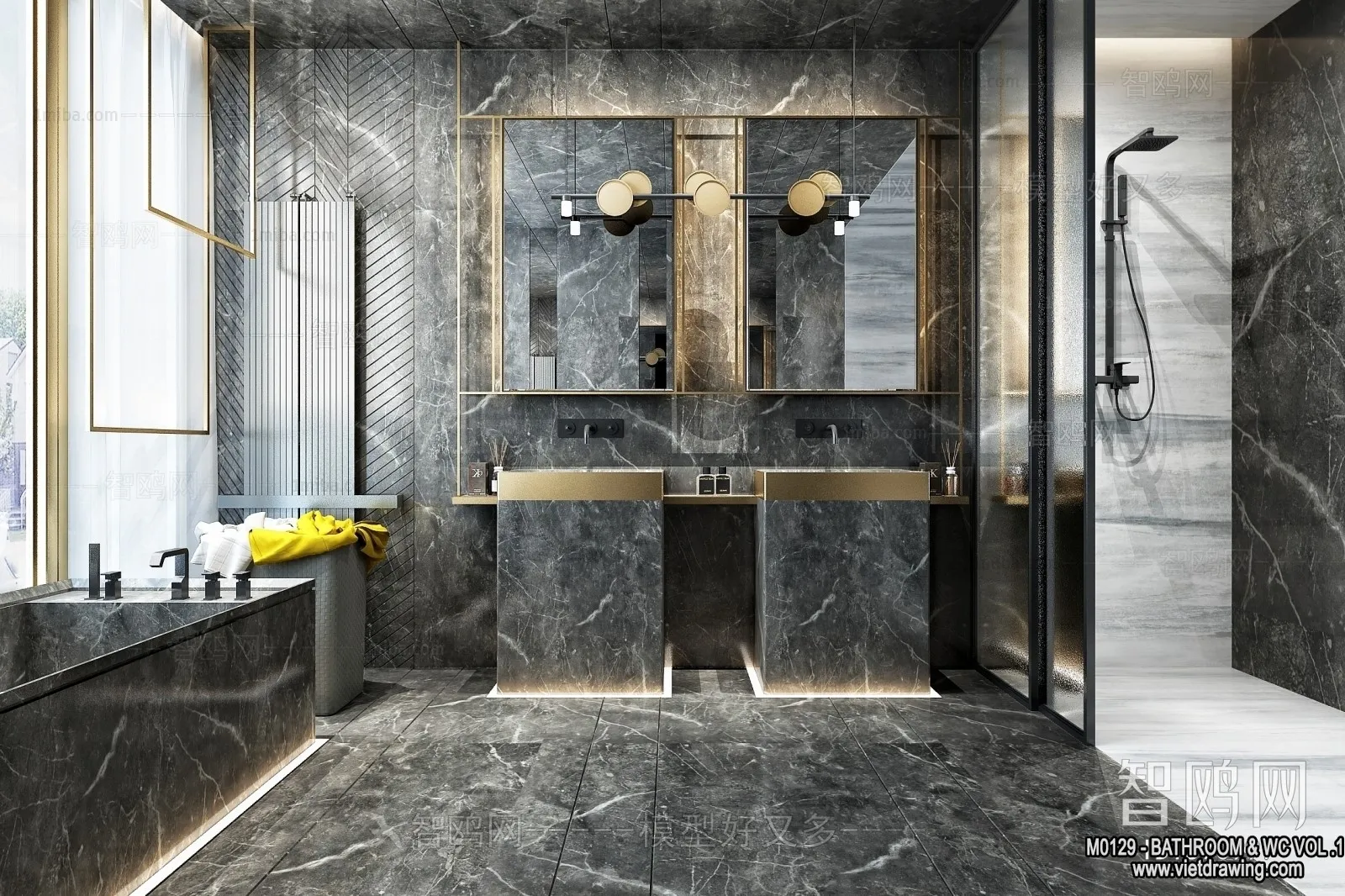 Bathroom - Toilet - WC - RestRoom - 3D Interior Scene - 217