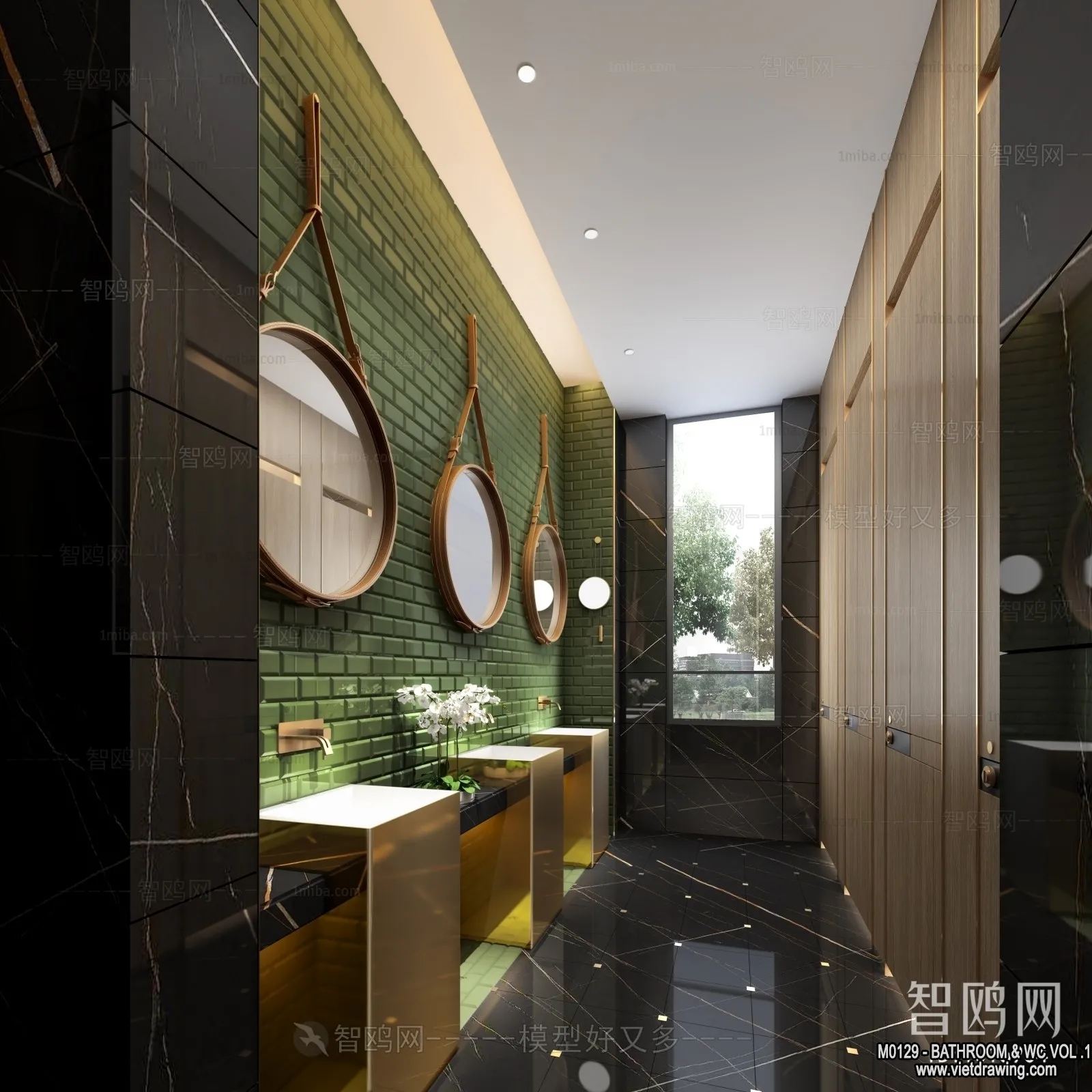 Bathroom - Toilet - WC - RestRoom - 3D Interior Scene - 219