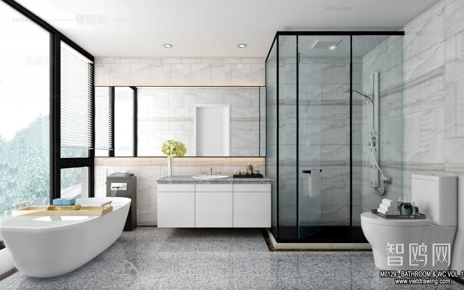 Bathroom - Toilet - WC - RestRoom - 3D Interior Scene - 231