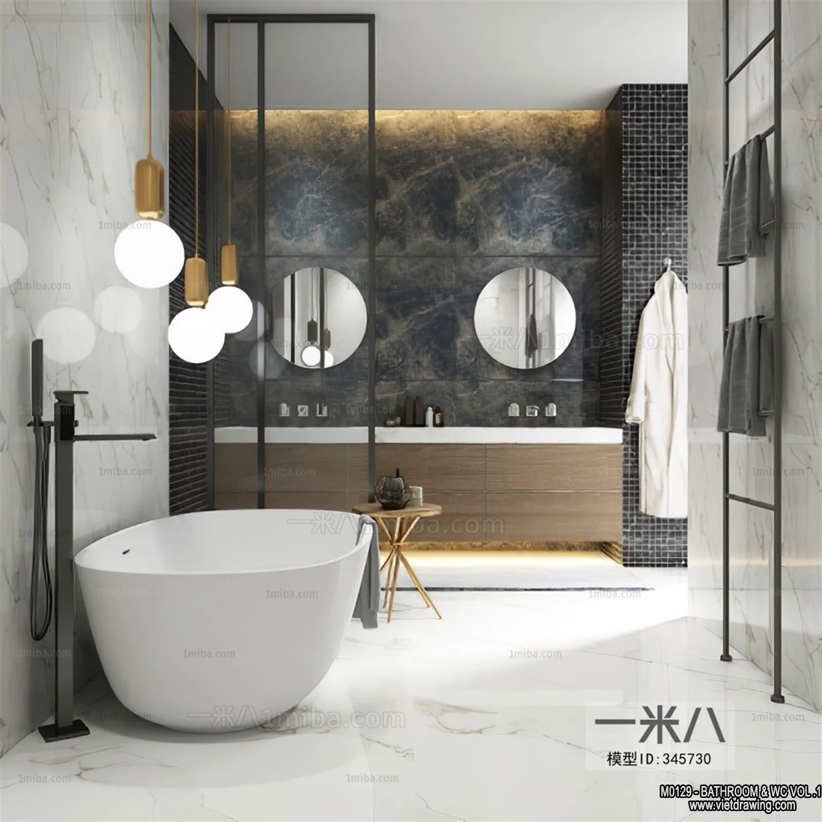 Bathroom - Toilet - WC - RestRoom - 3D Interior Scene - 232