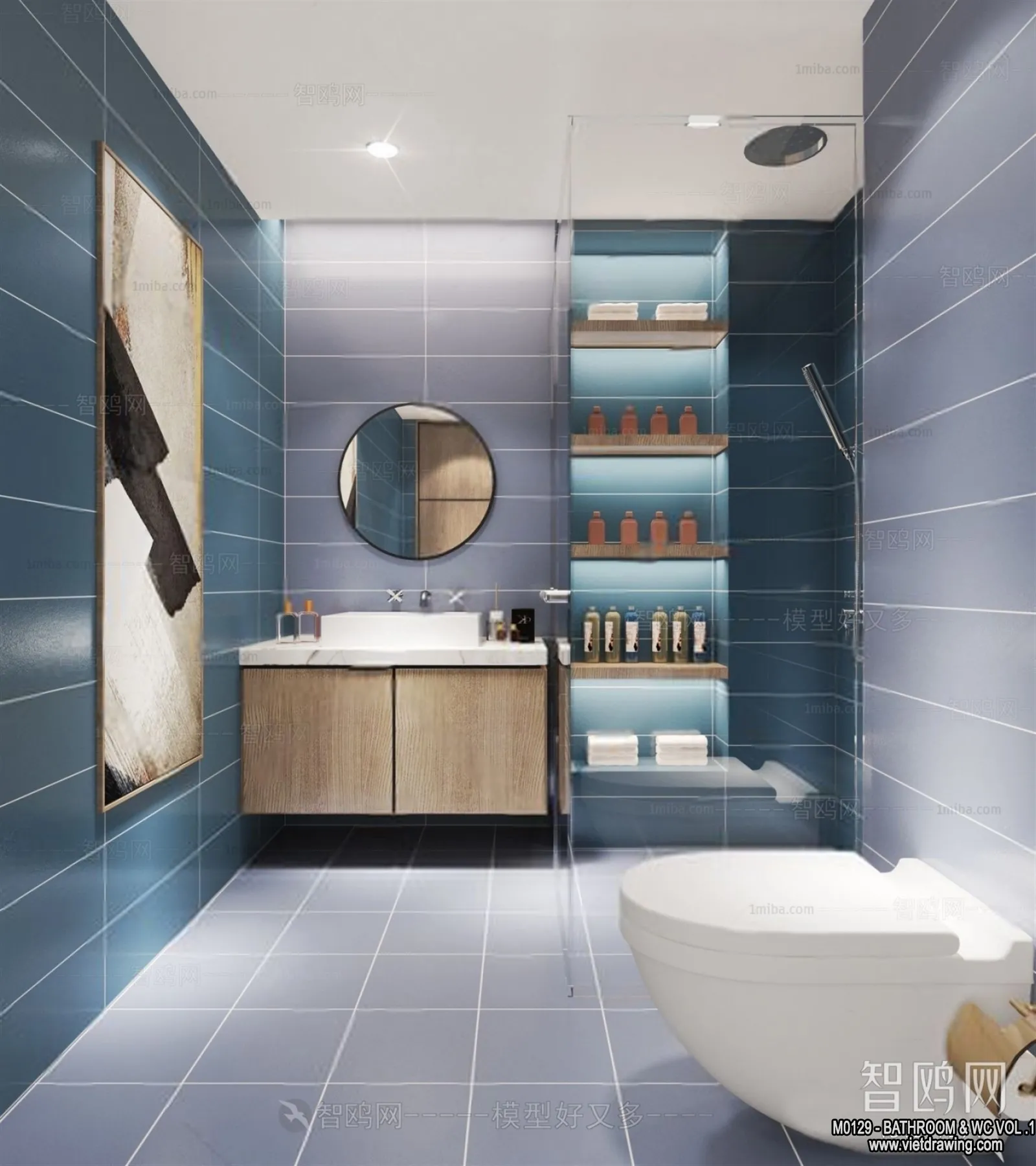 Bathroom - Toilet - WC - RestRoom - 3D Interior Scene - 236