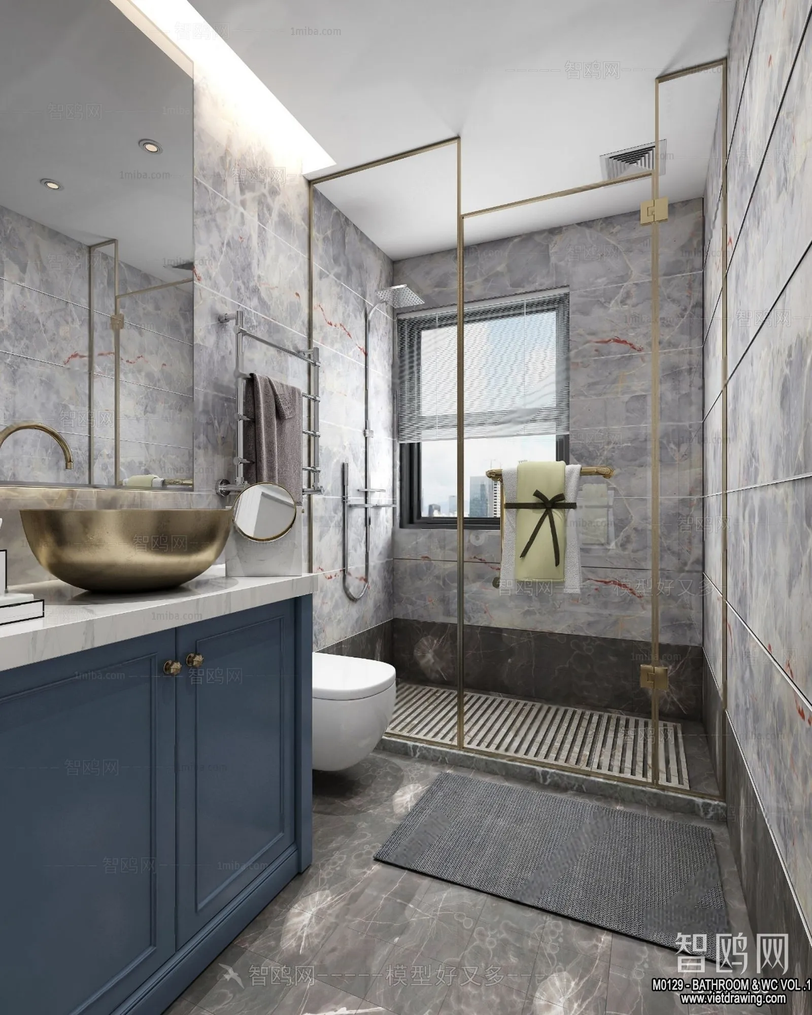 Bathroom - Toilet - WC - RestRoom - 3D Interior Scene - 239