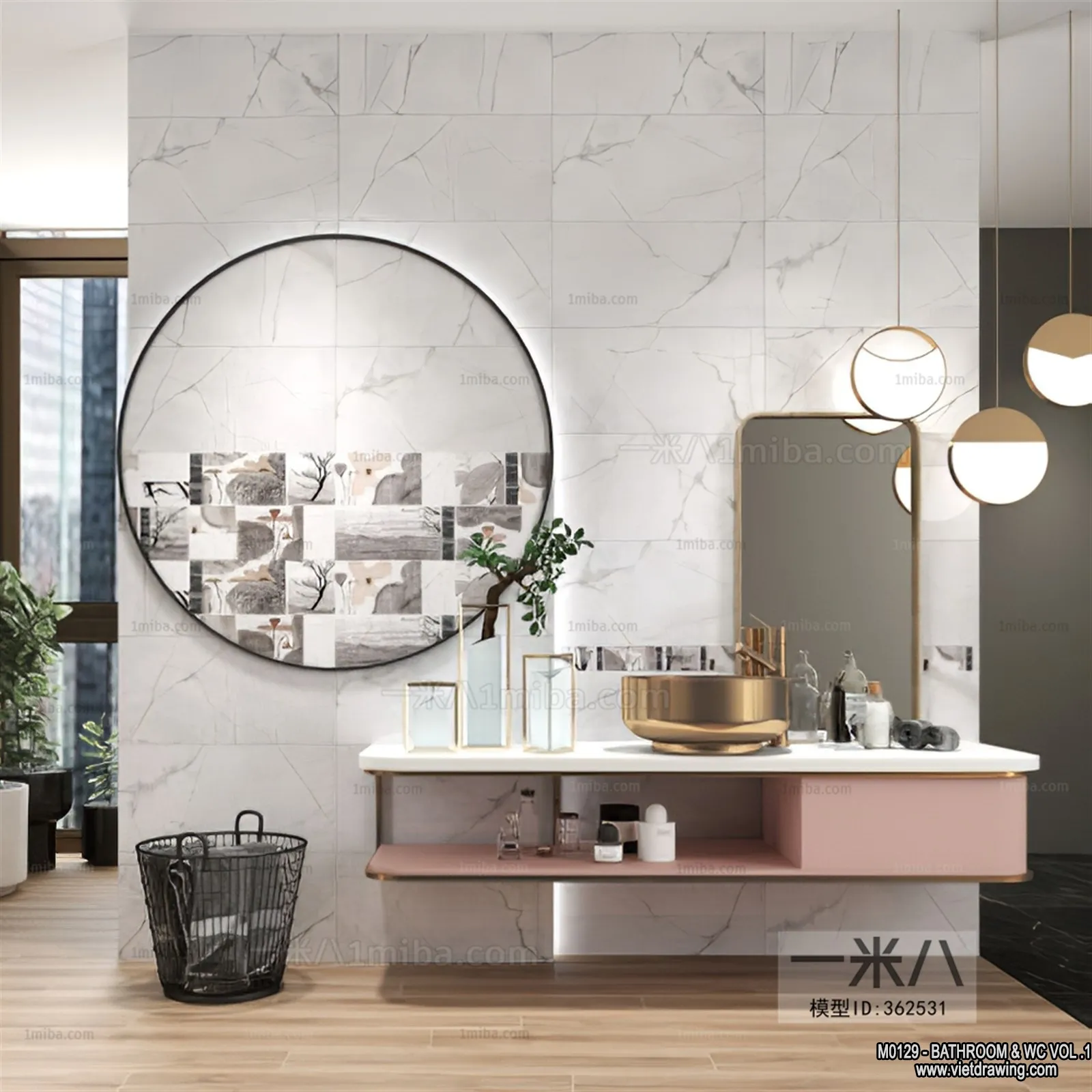 Bathroom - Toilet - WC - RestRoom - 3D Interior Scene - 244