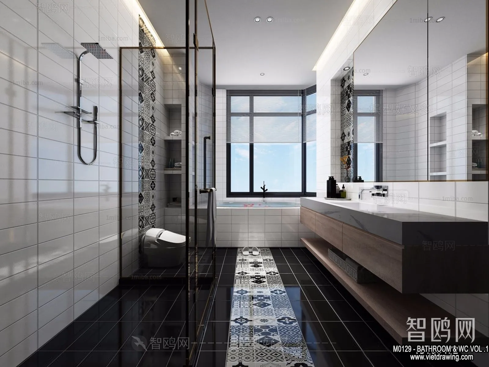 Bathroom - Toilet - WC - RestRoom - 3D Interior Scene - 249