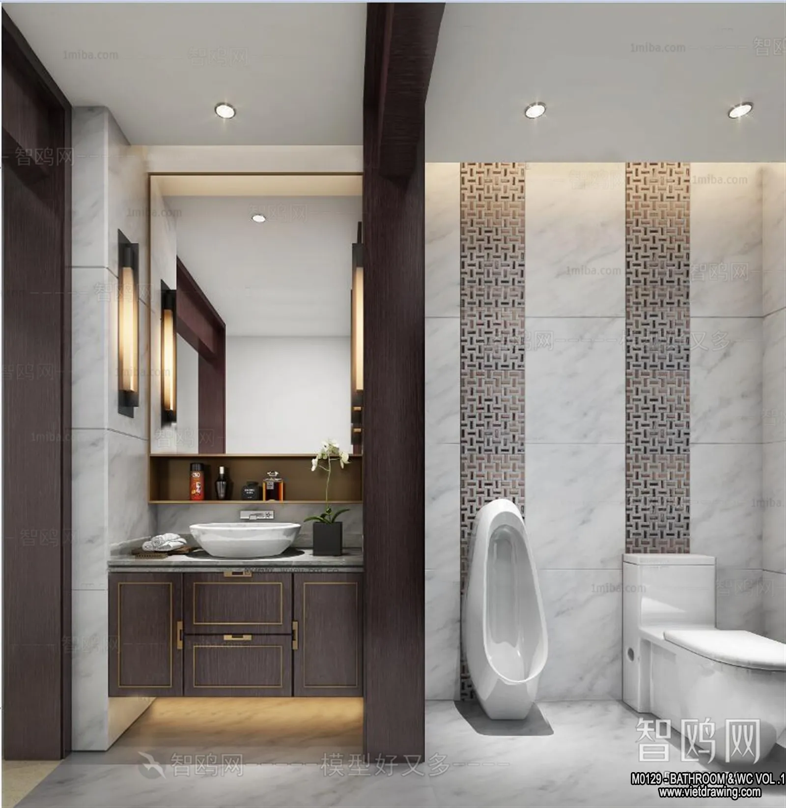 Bathroom - Toilet - WC - RestRoom - 3D Interior Scene - 250