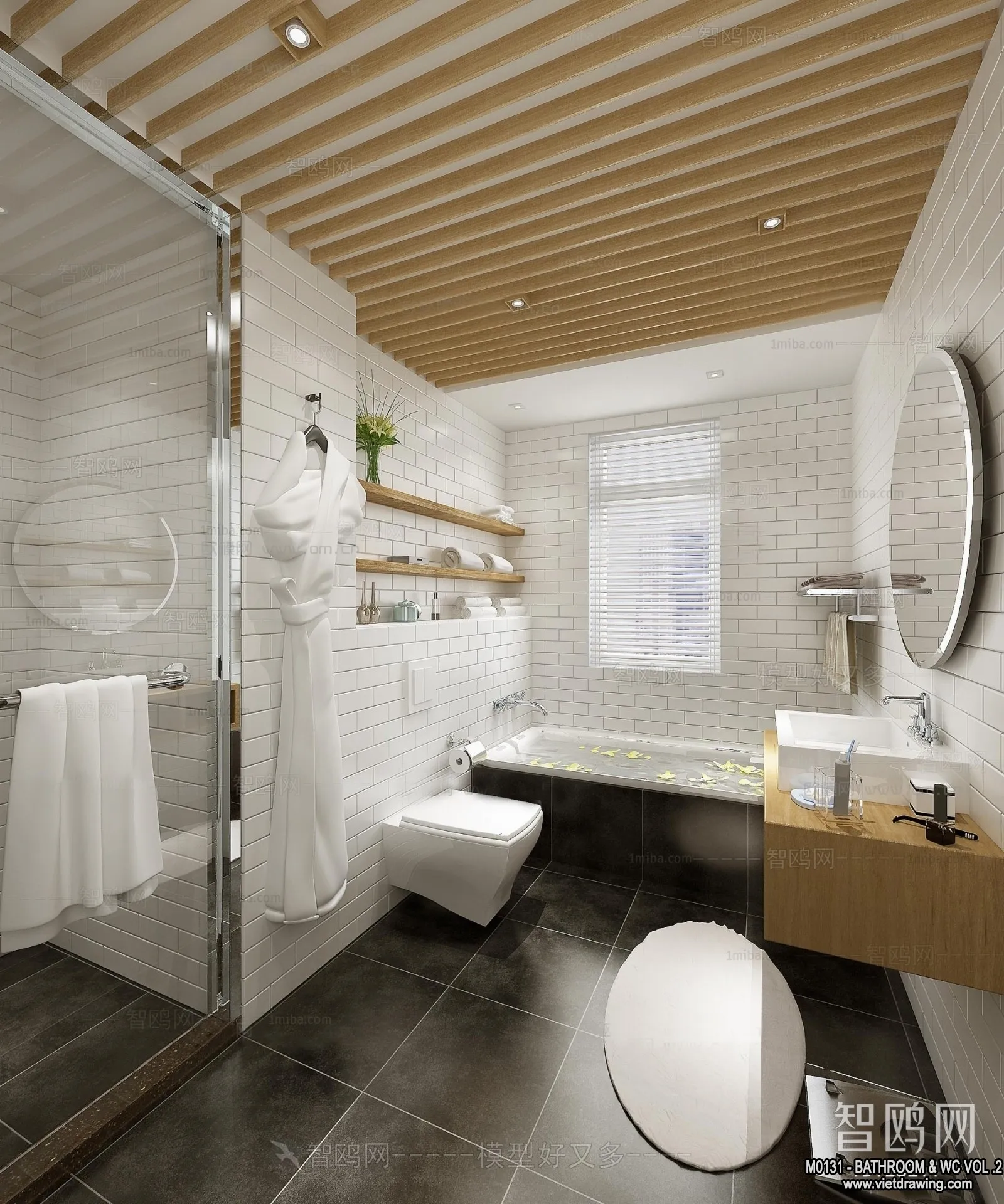 Bathroom - Toilet - WC - RestRoom - 3D Interior Scene - 253