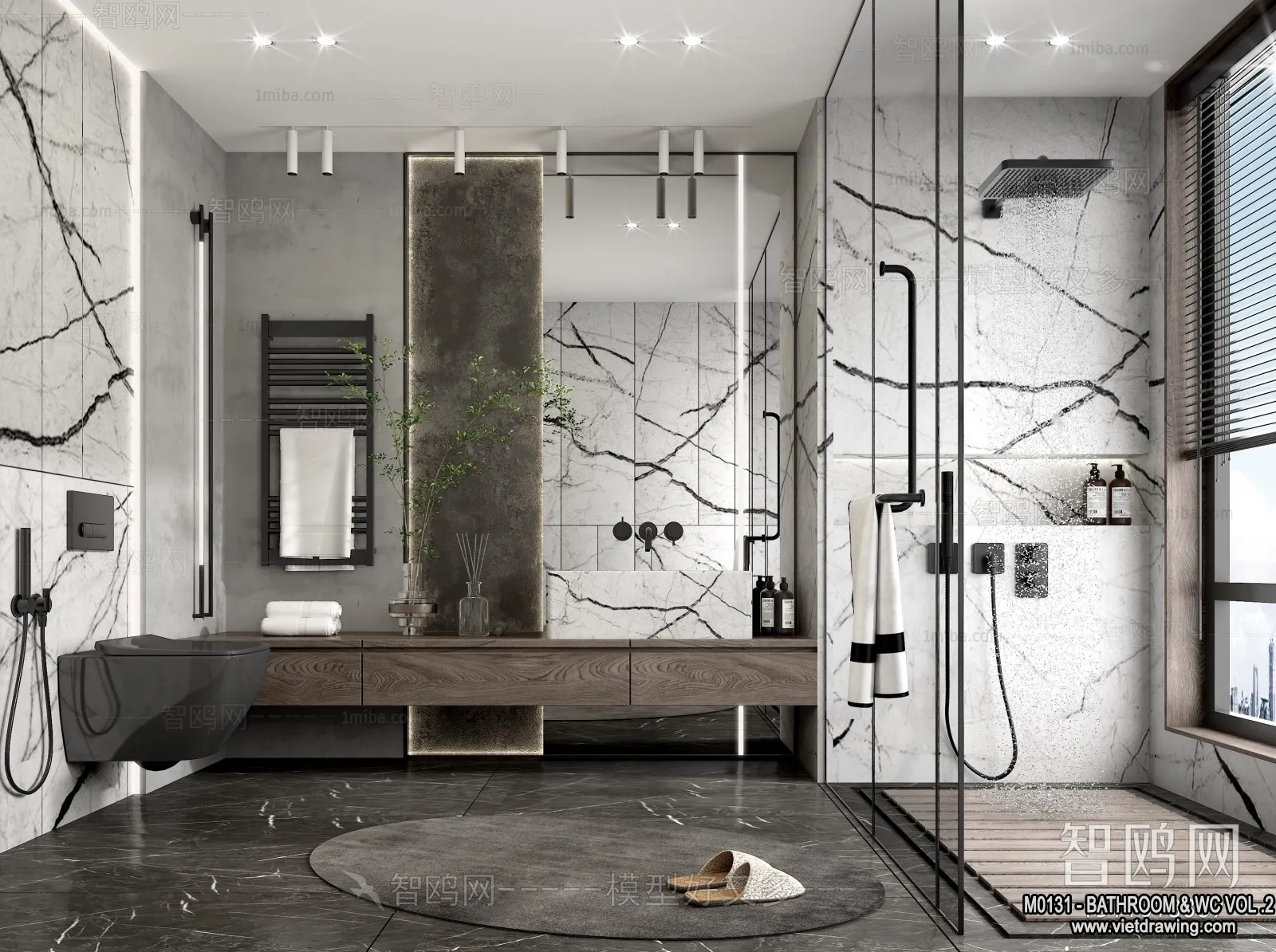 Bathroom - Toilet - WC - RestRoom - 3D Interior Scene - 267