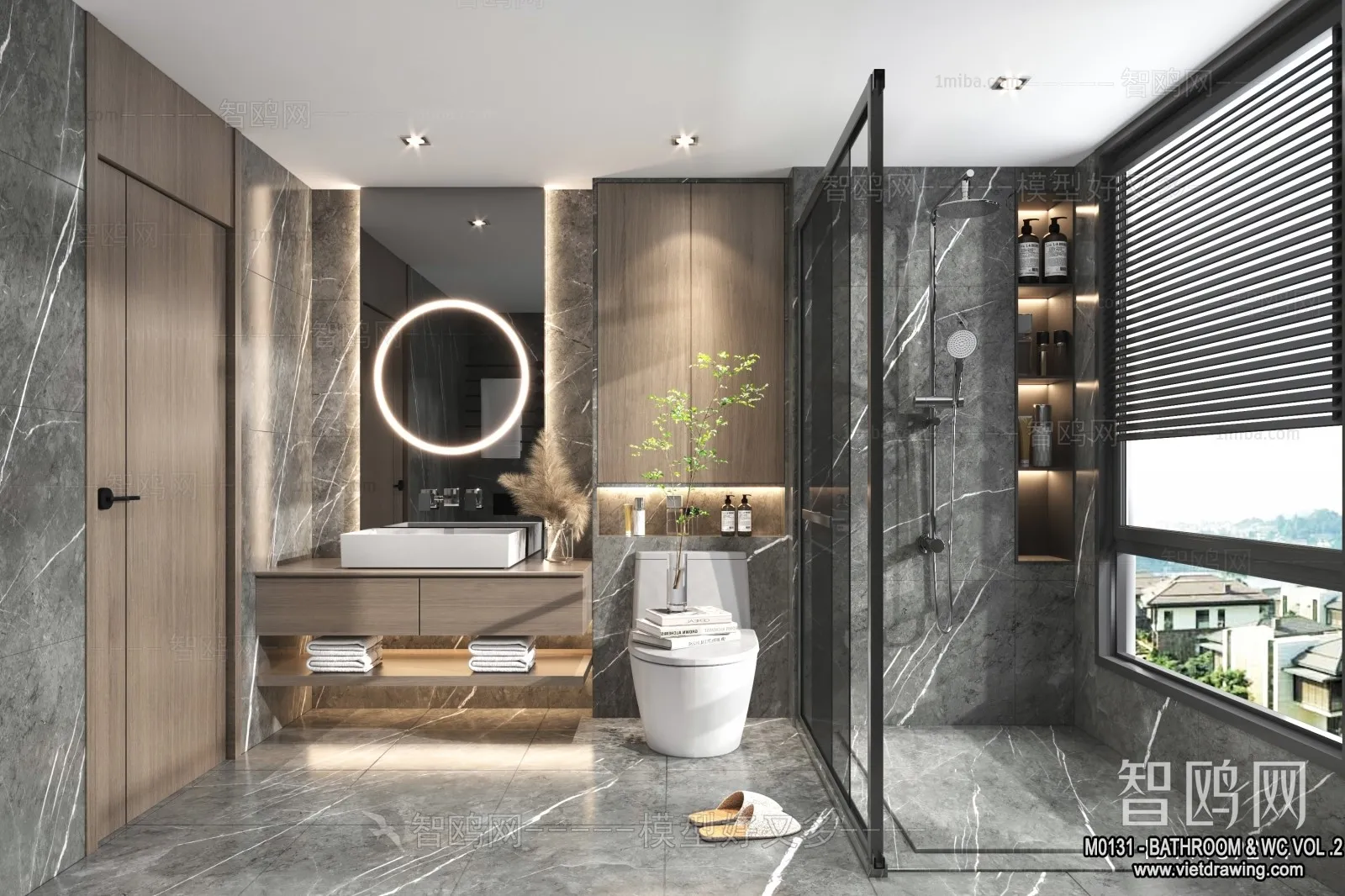 Bathroom - Toilet - WC - RestRoom - 3D Interior Scene - 275