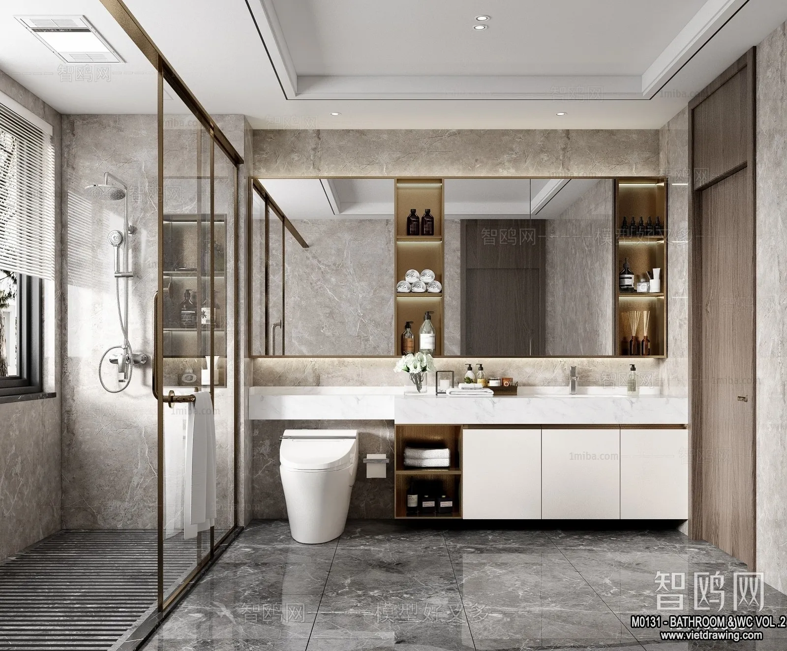 Bathroom - Toilet - WC - RestRoom - 3D Interior Scene - 280