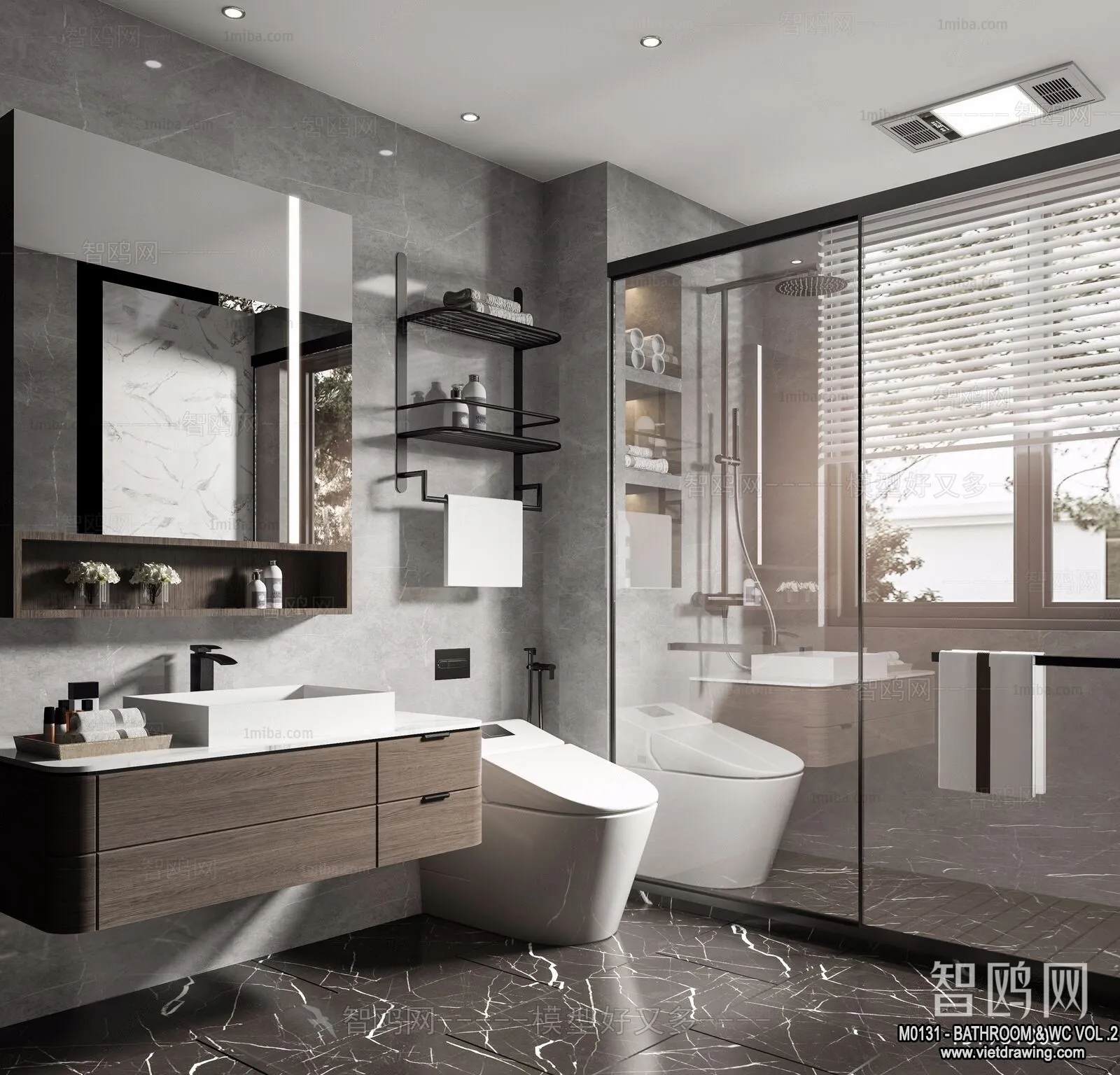 Bathroom - Toilet - WC - RestRoom - 3D Interior Scene - 282