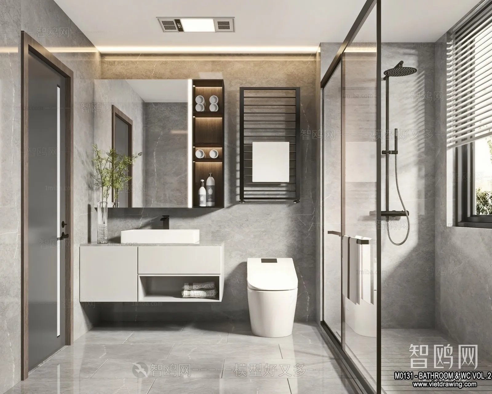 Bathroom - Toilet - WC - RestRoom - 3D Interior Scene - 284