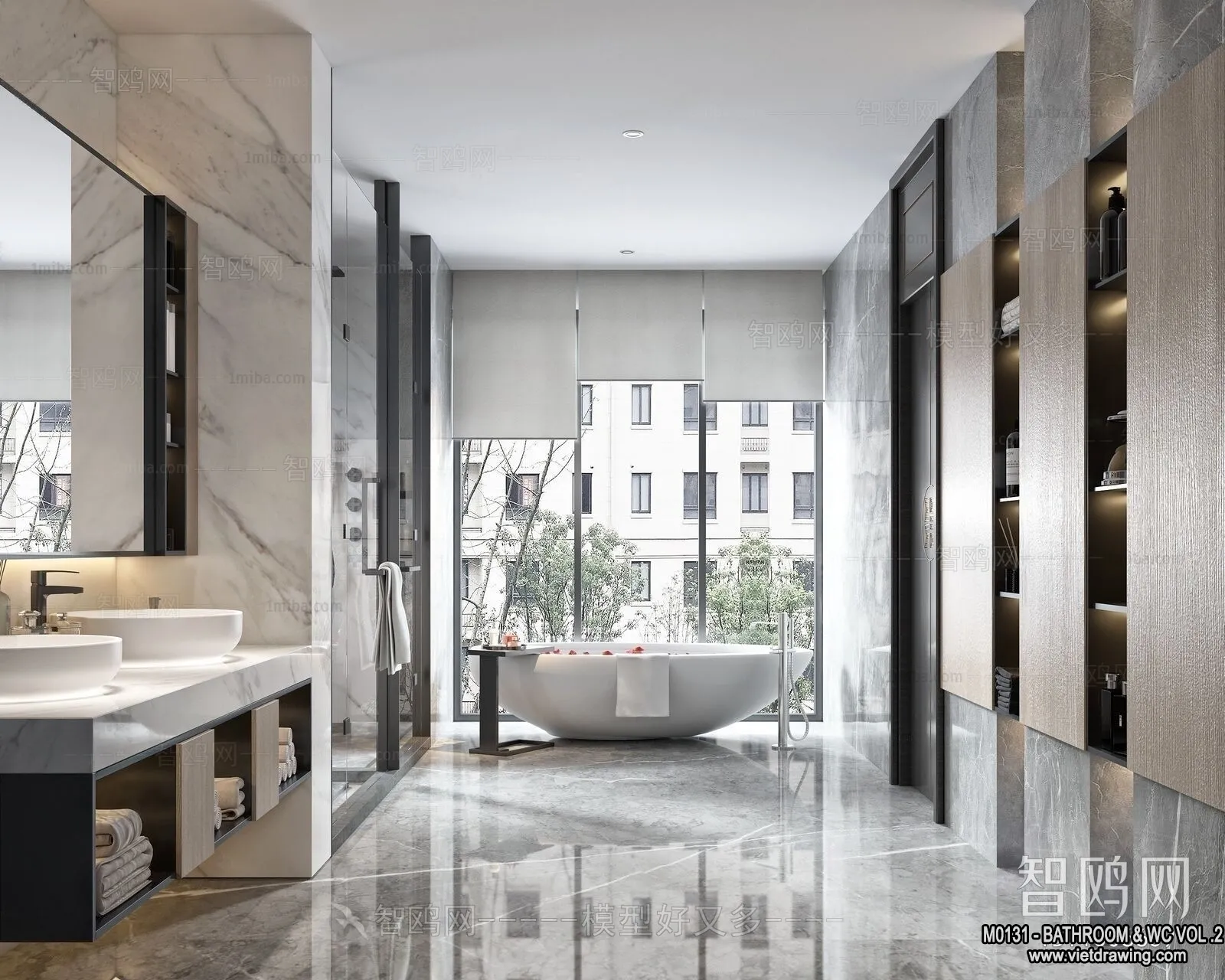 Bathroom - Toilet - WC - RestRoom - 3D Interior Scene - 285