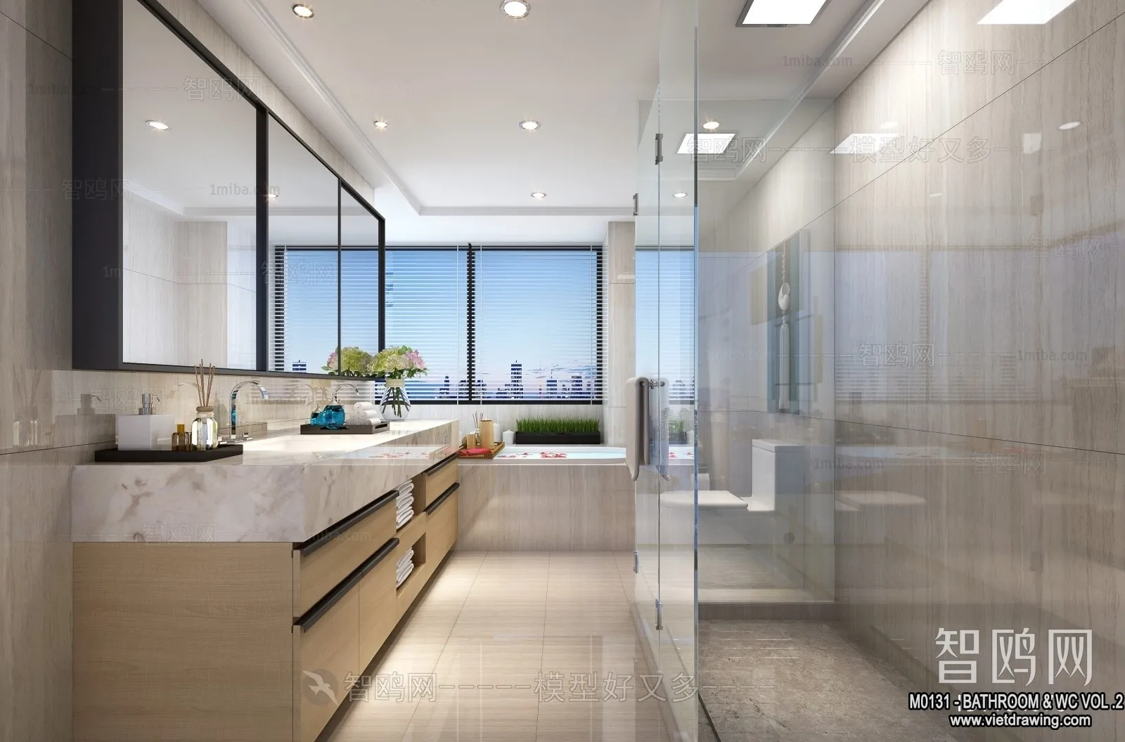 Bathroom - Toilet - WC - RestRoom - 3D Interior Scene - 290