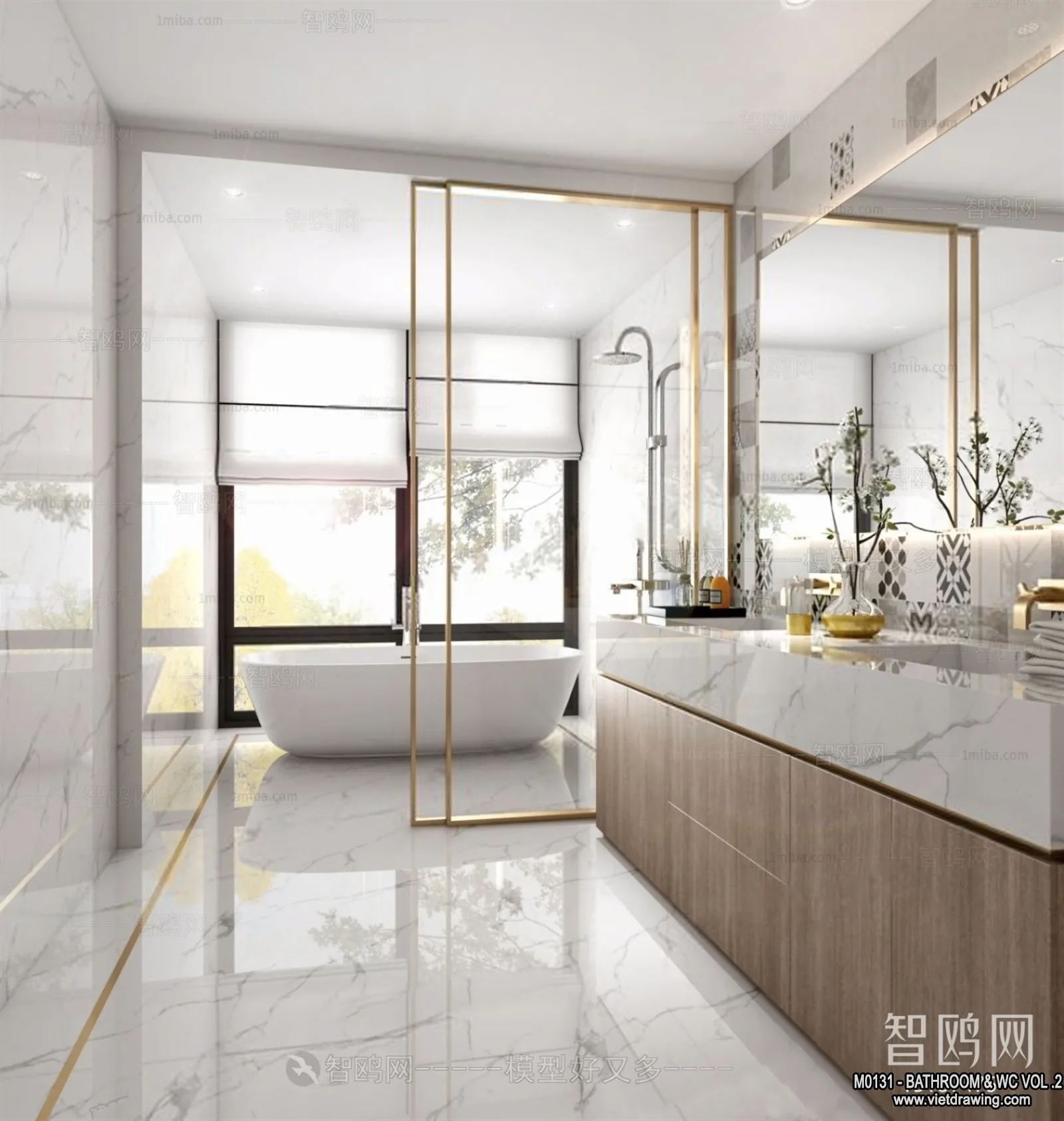Bathroom - Toilet - WC - RestRoom - 3D Interior Scene - 291