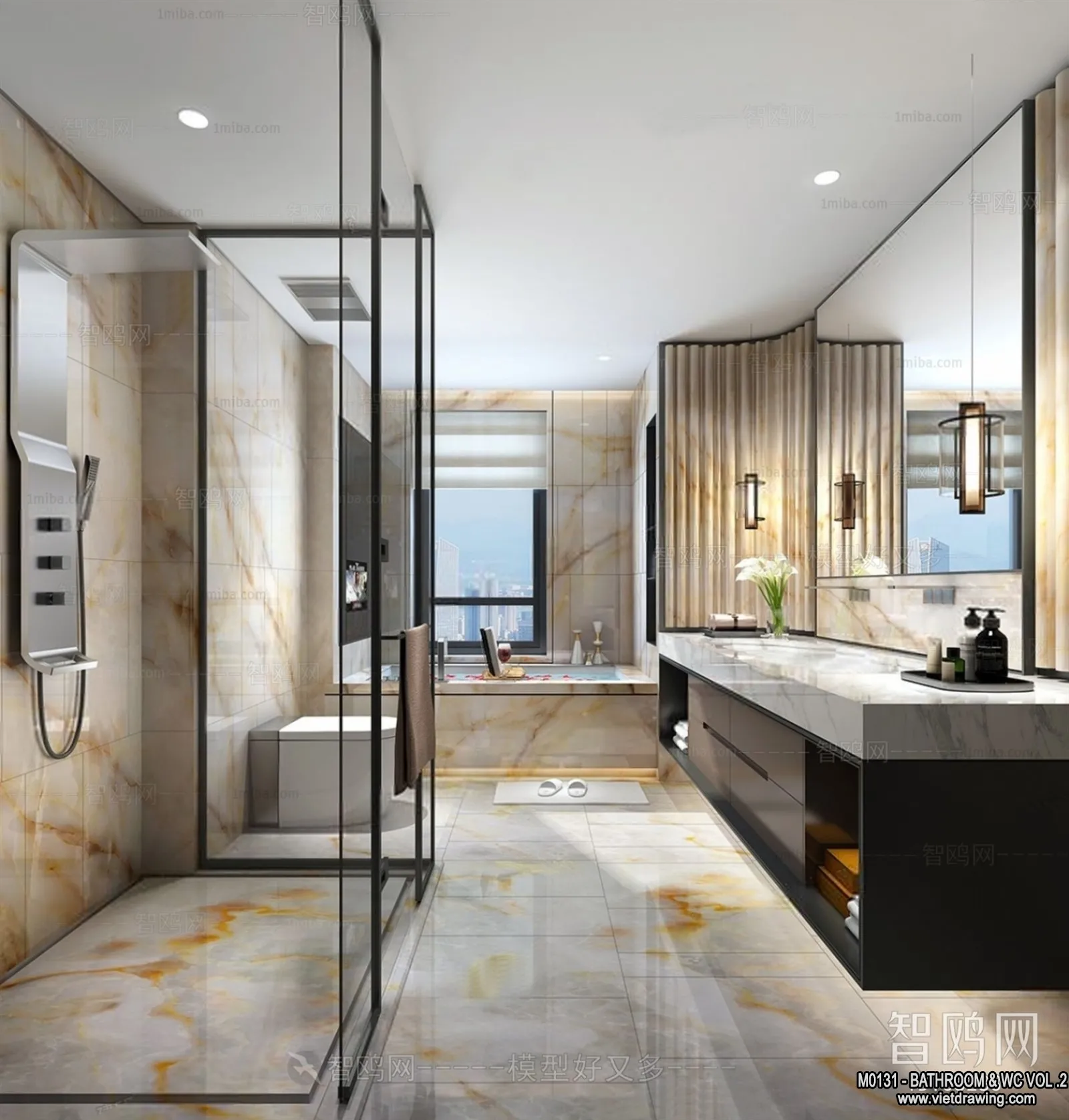 Bathroom - Toilet - WC - RestRoom - 3D Interior Scene - 295