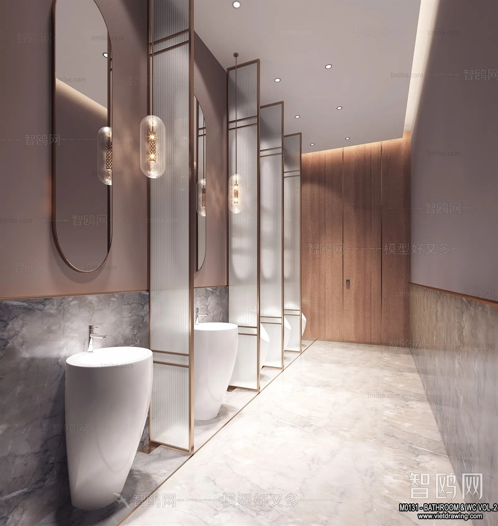 Bathroom - Toilet - WC - RestRoom - 3D Interior Scene - 301