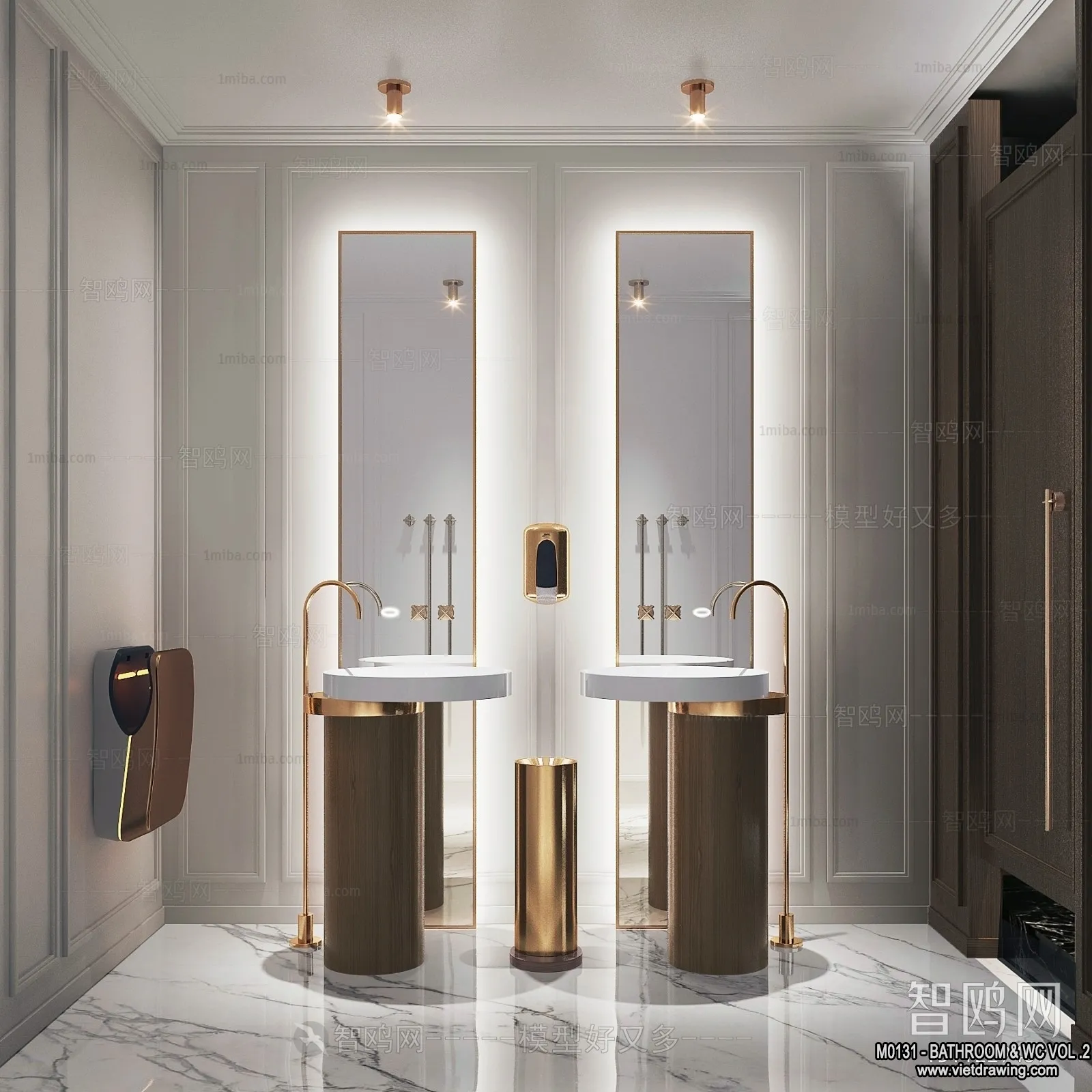 Bathroom - Toilet - WC - RestRoom - 3D Interior Scene - 304