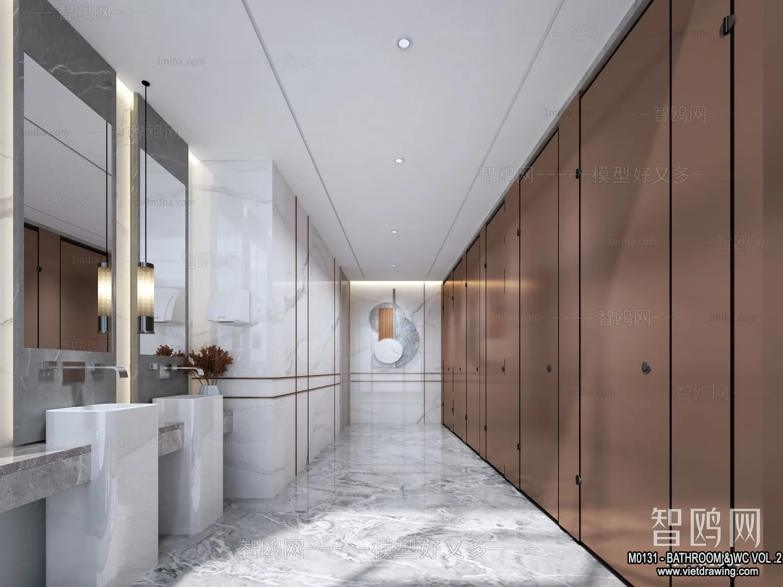 Bathroom - Toilet - WC - RestRoom - 3D Interior Scene - 307